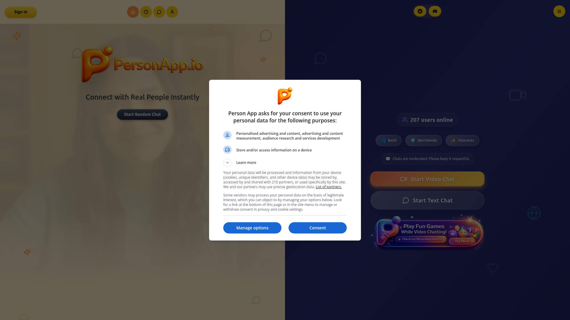 Landing page screenshot for personapp.io, 1920 by 1080 pixels