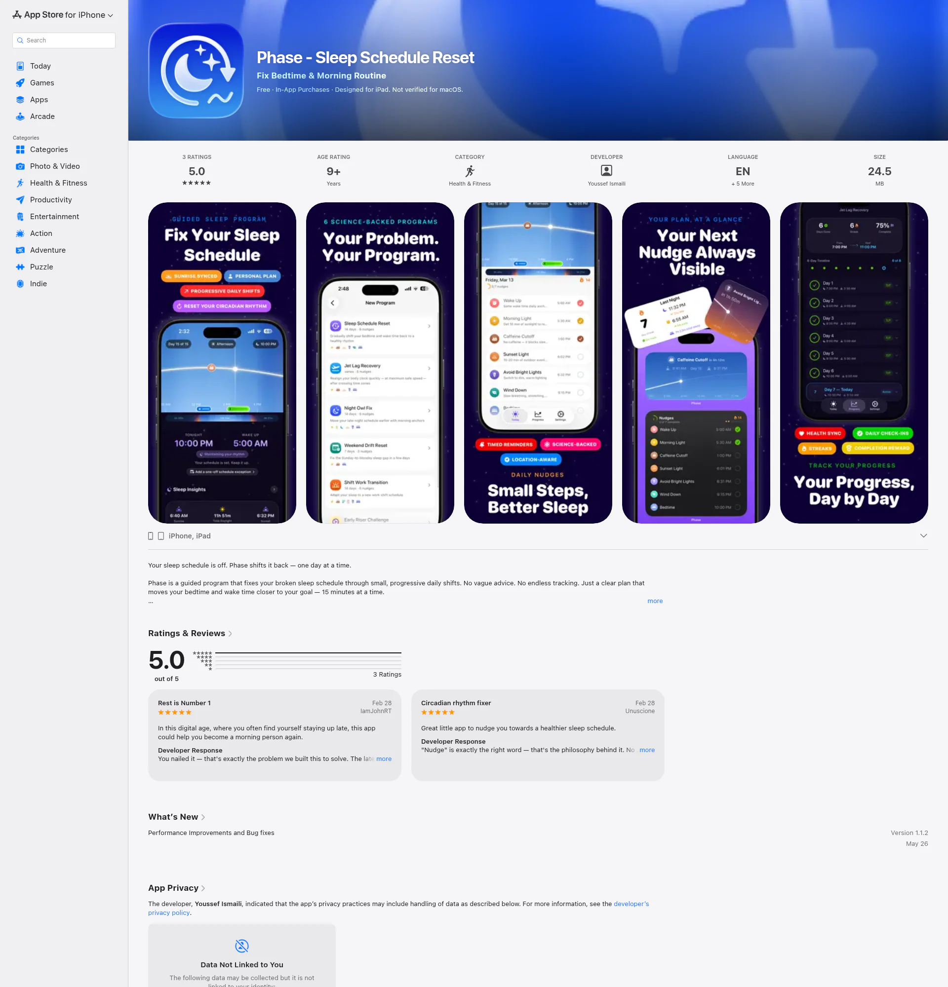 Phases landing page