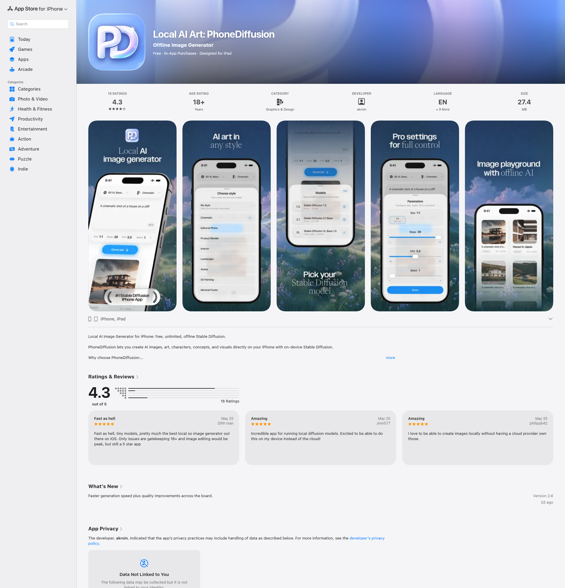 Landing page screenshot for apps.apple.com, 1920 by 2000 pixels