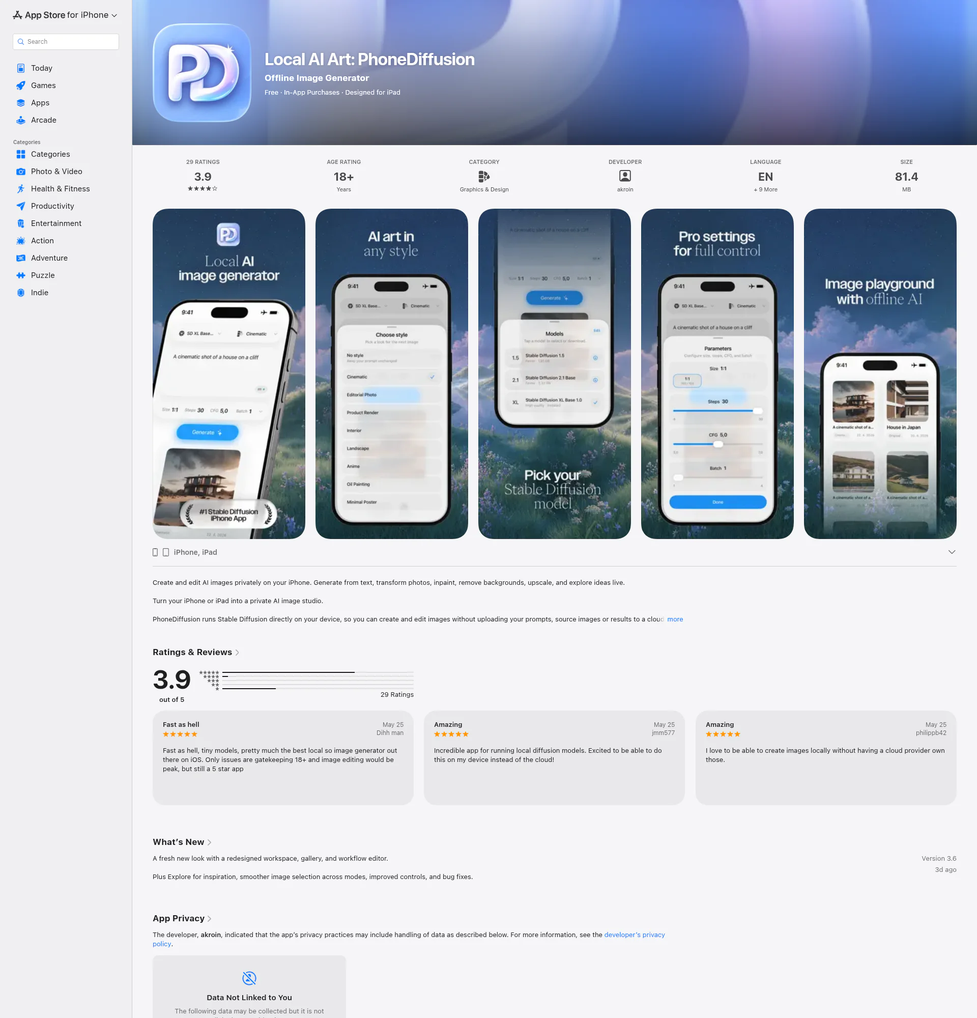 PhoneDiffusion landing page
