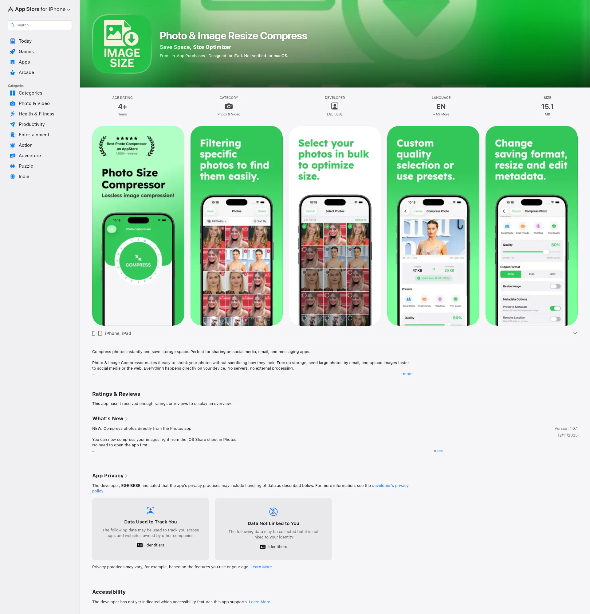 Photo & Image Compressor landing page