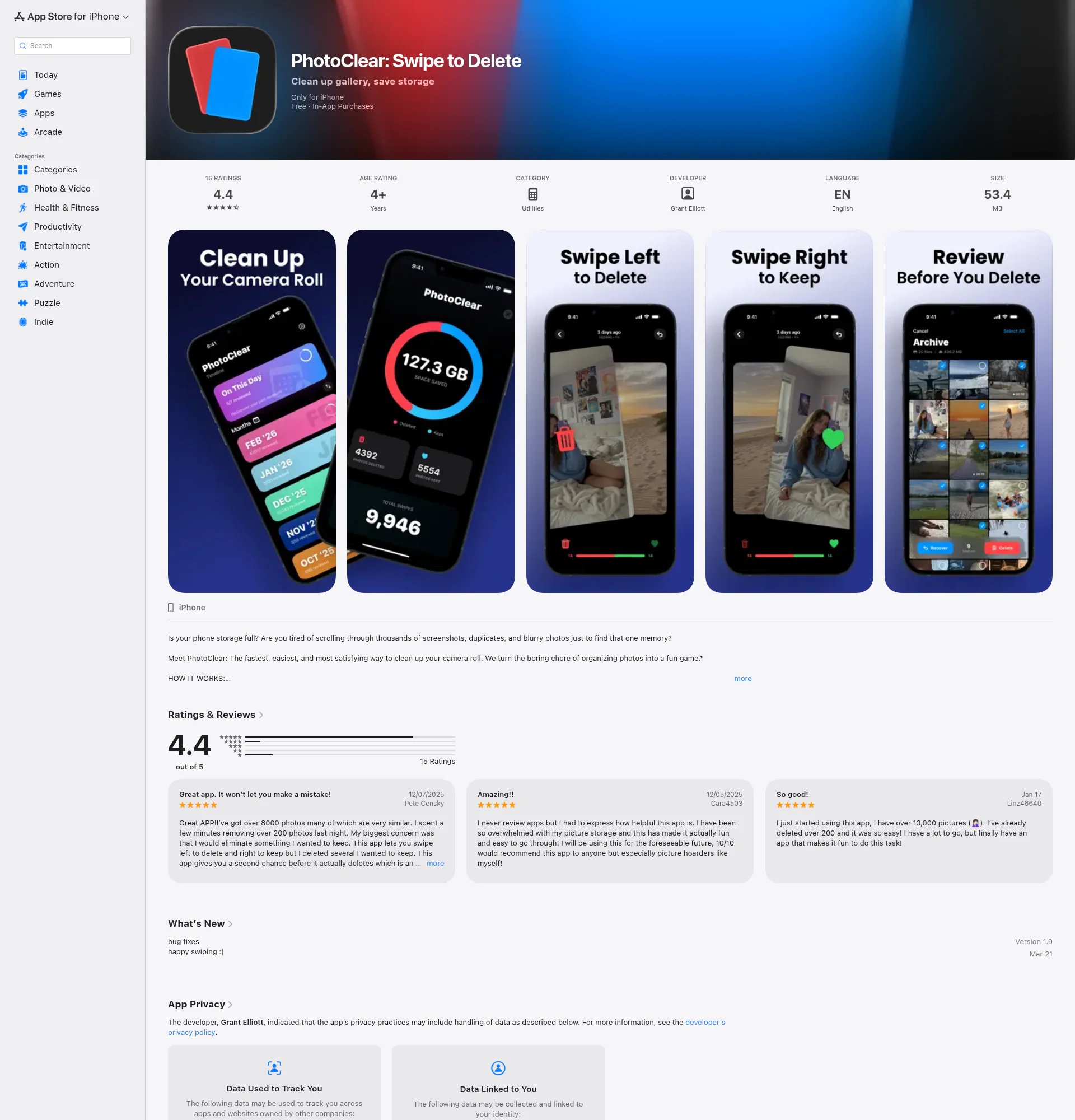 PhotoClear landing page
