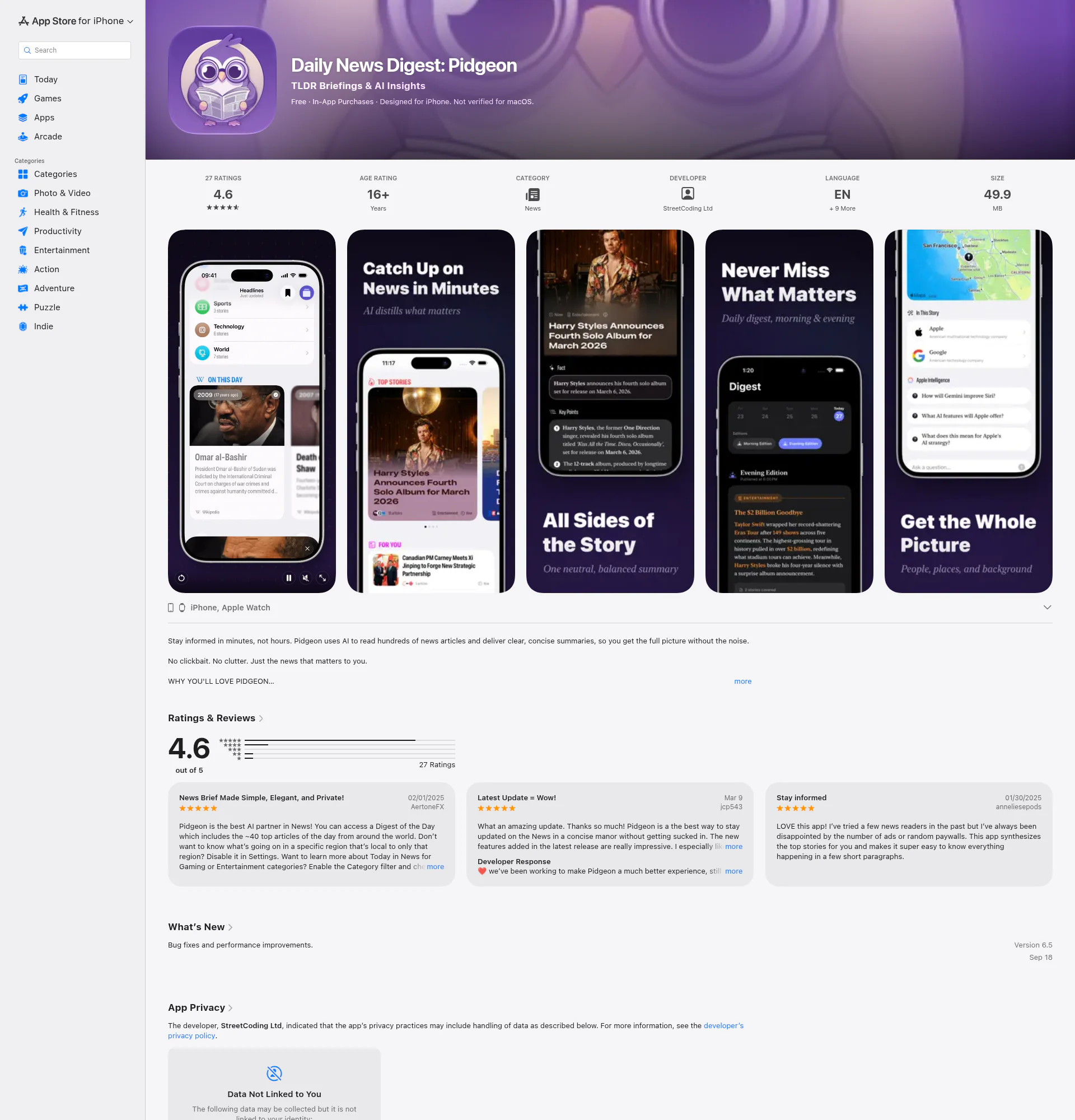 Pidgeon landing page
