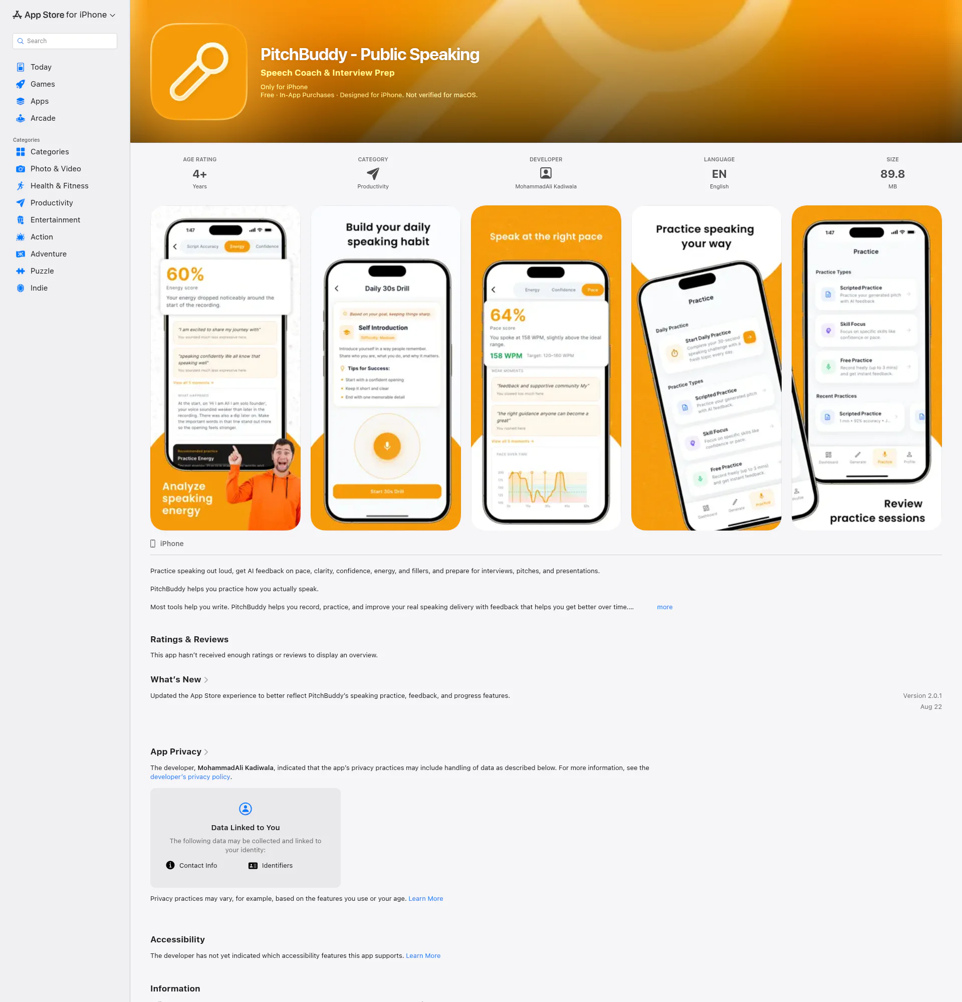 PitchBuddy landing page