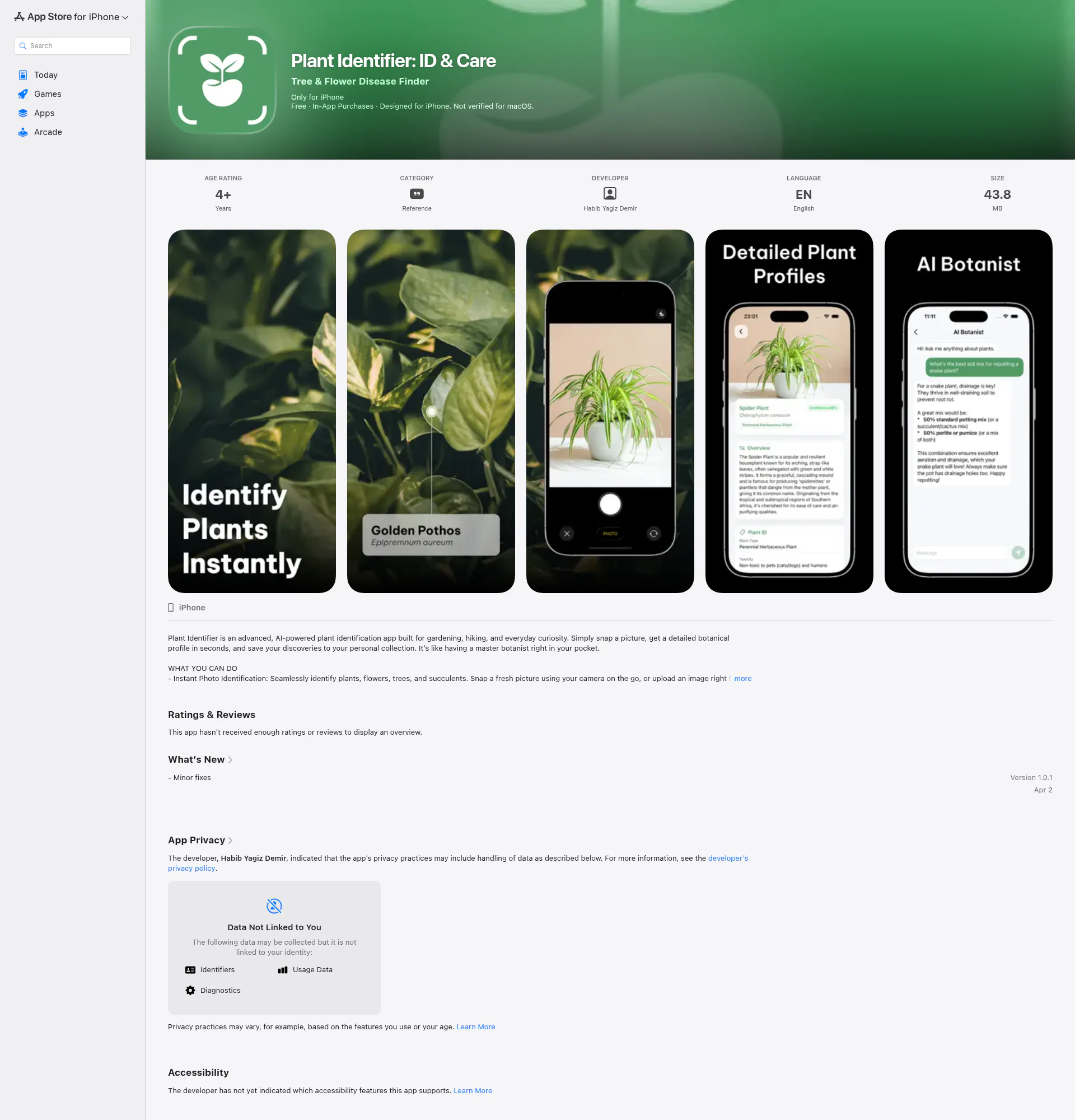 Plant Identifier landing page