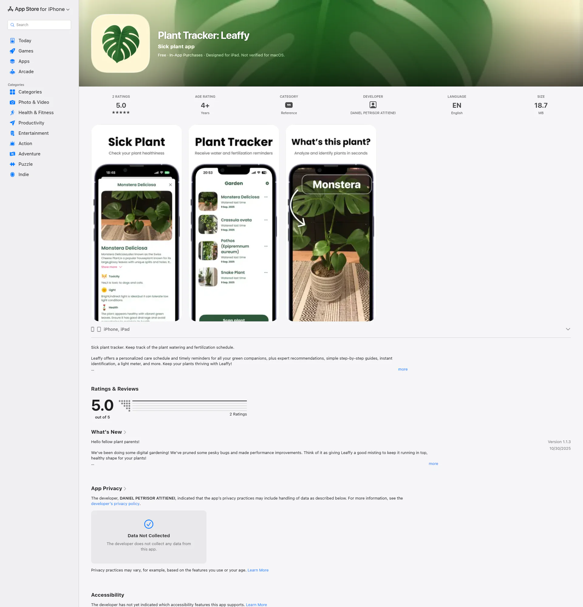 Plant Tracker: Leaffy landing page