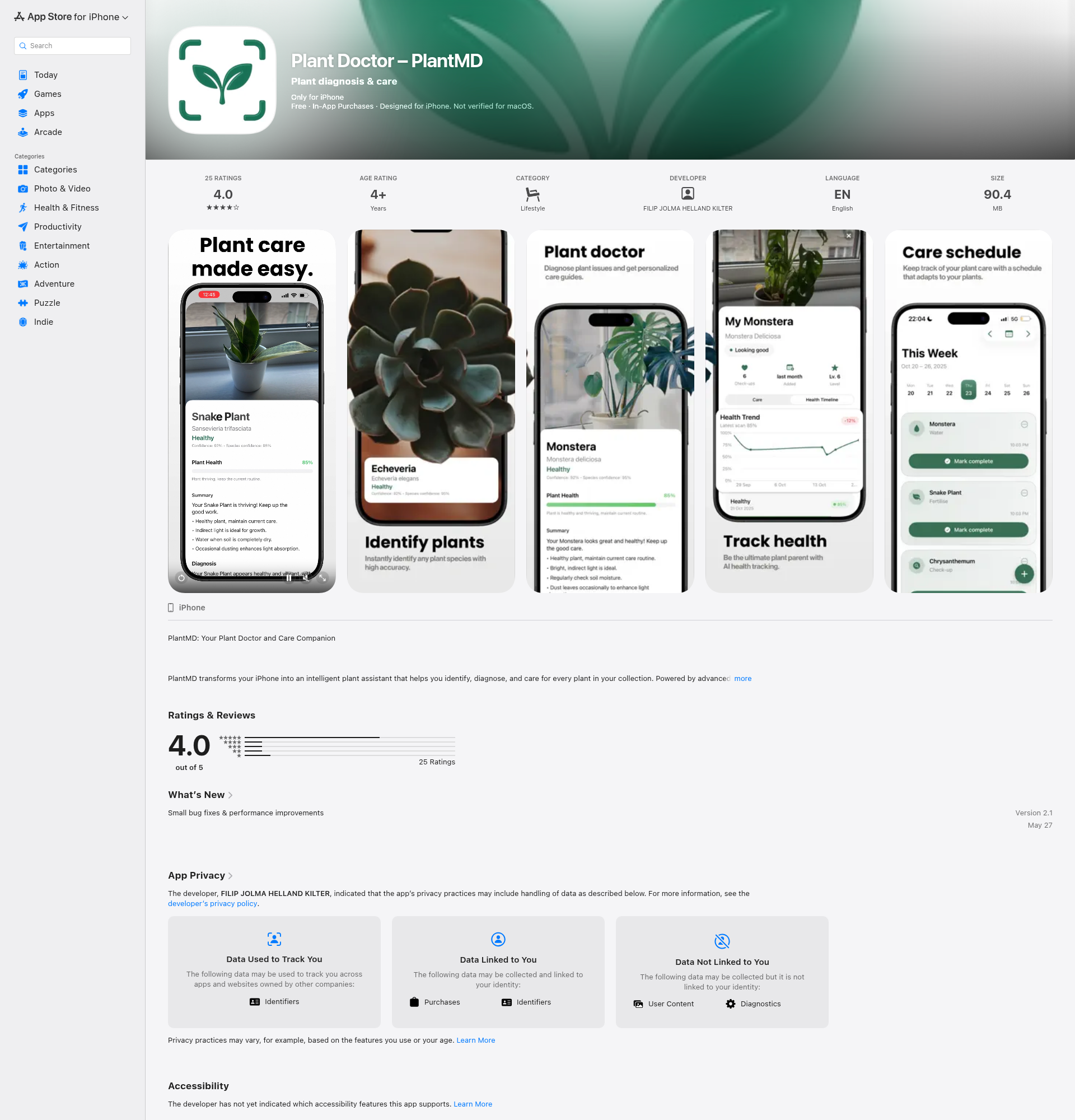 Landing page screenshot for apps.apple.com, 1920 by 2000 pixels