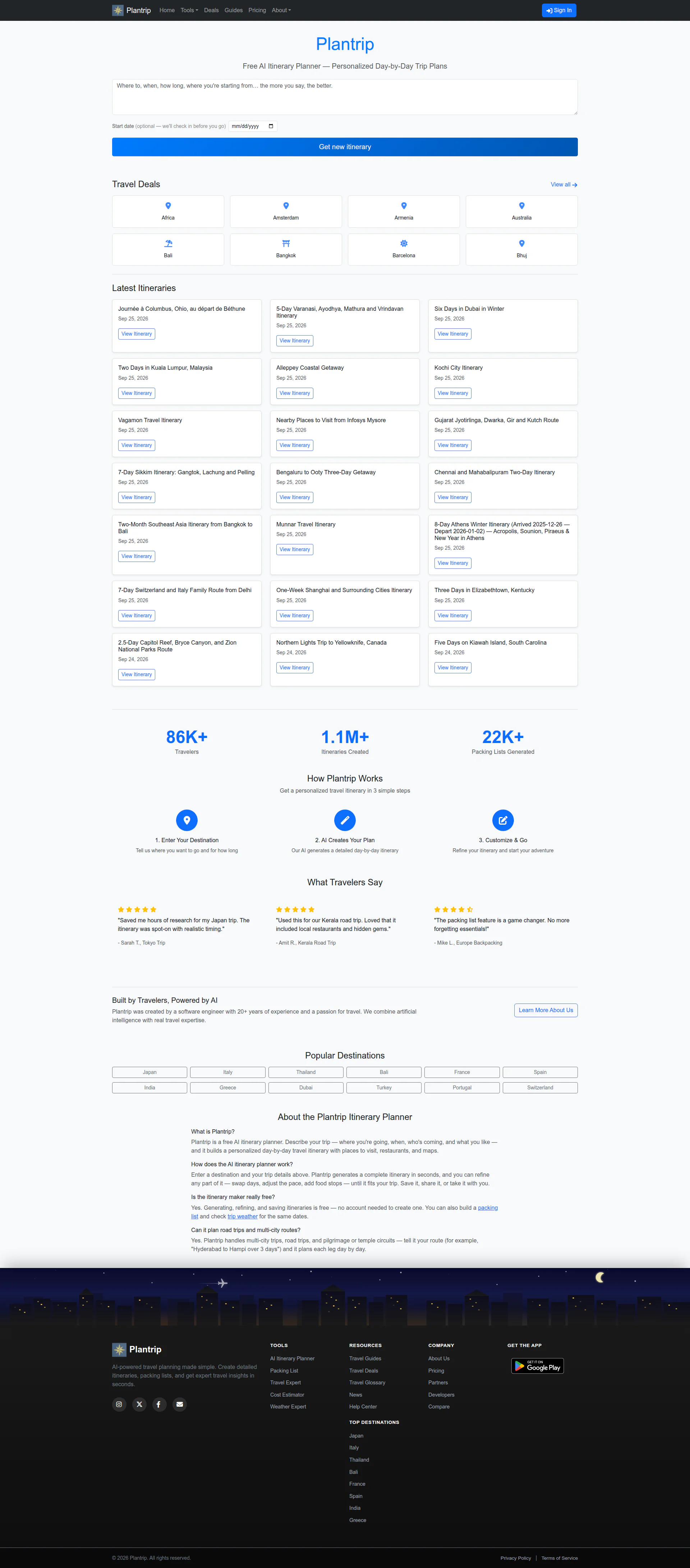 Plantrip website
