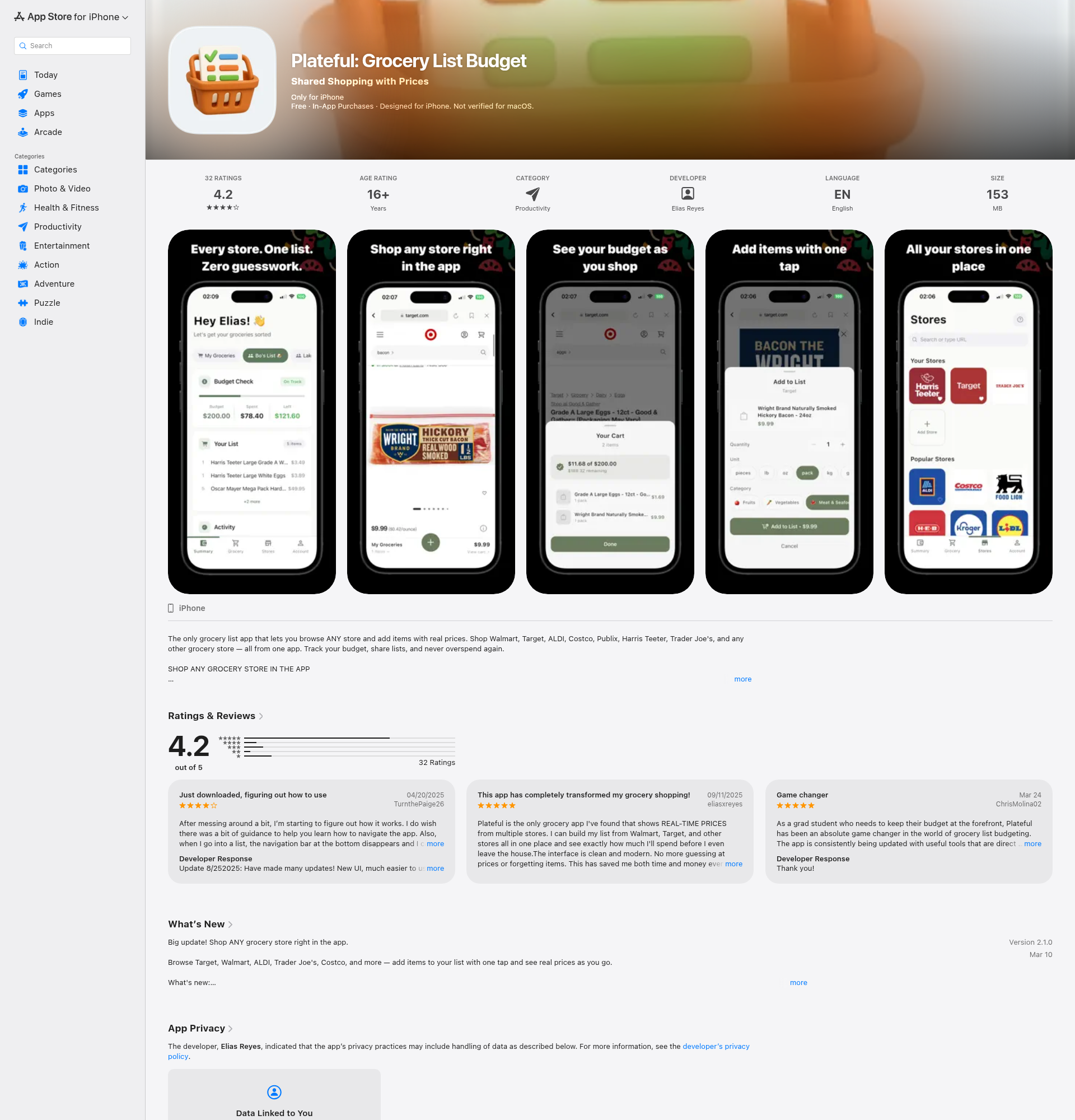 Landing page screenshot for apps.apple.com, 1920 by 2000 pixels