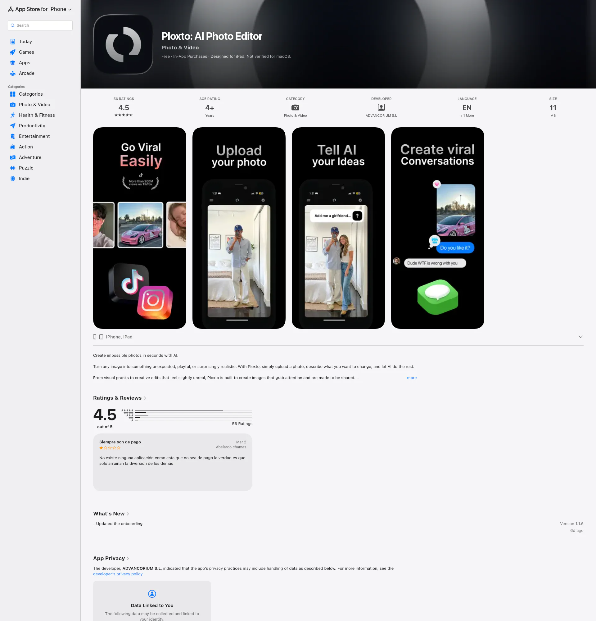 Ploxto landing page