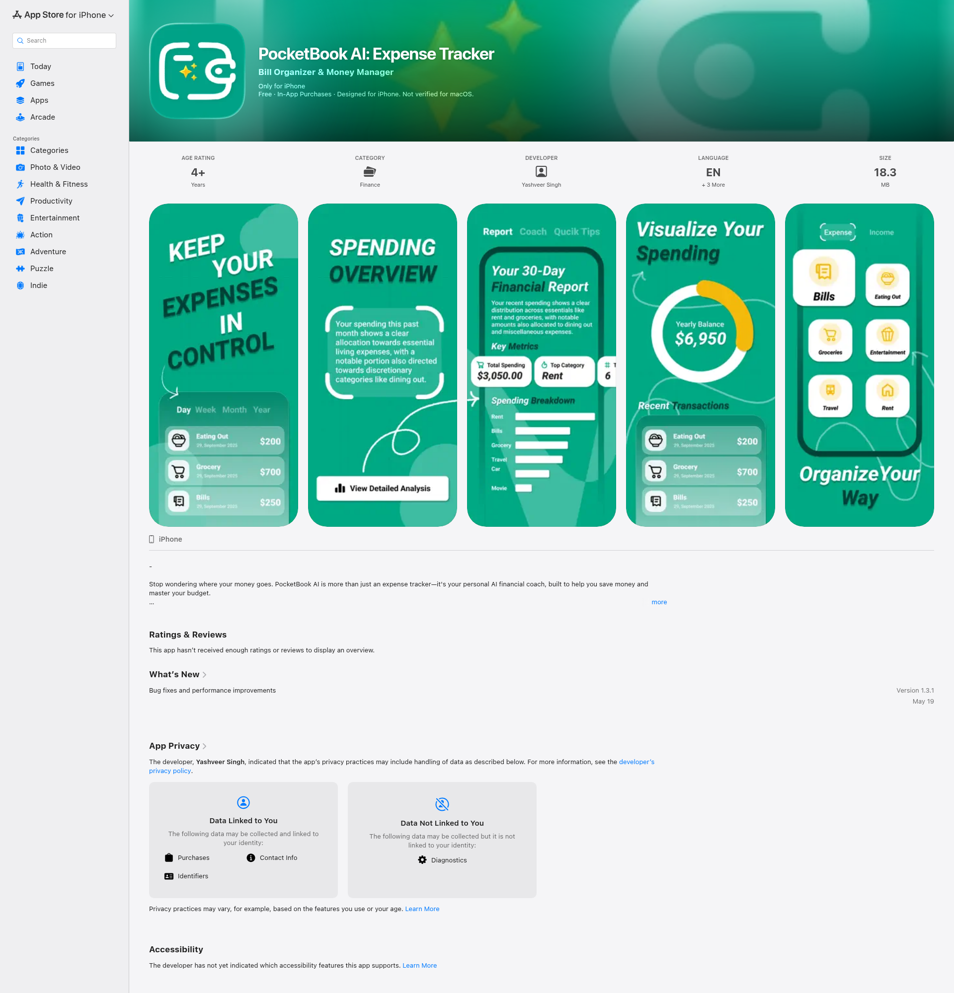 Landing page screenshot for apps.apple.com, 1920 by 2000 pixels
