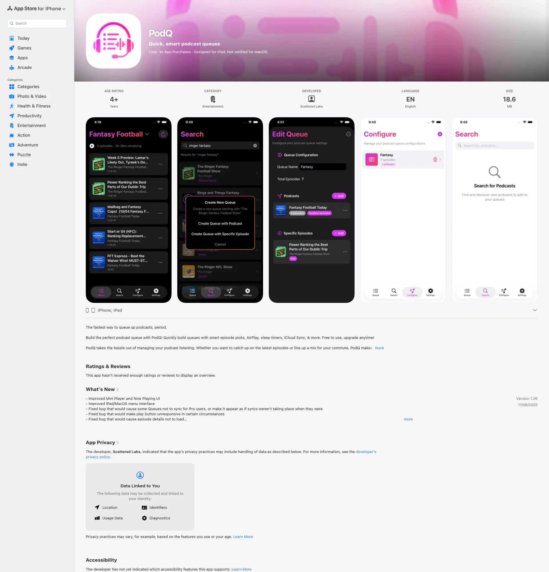 PodQ landing page