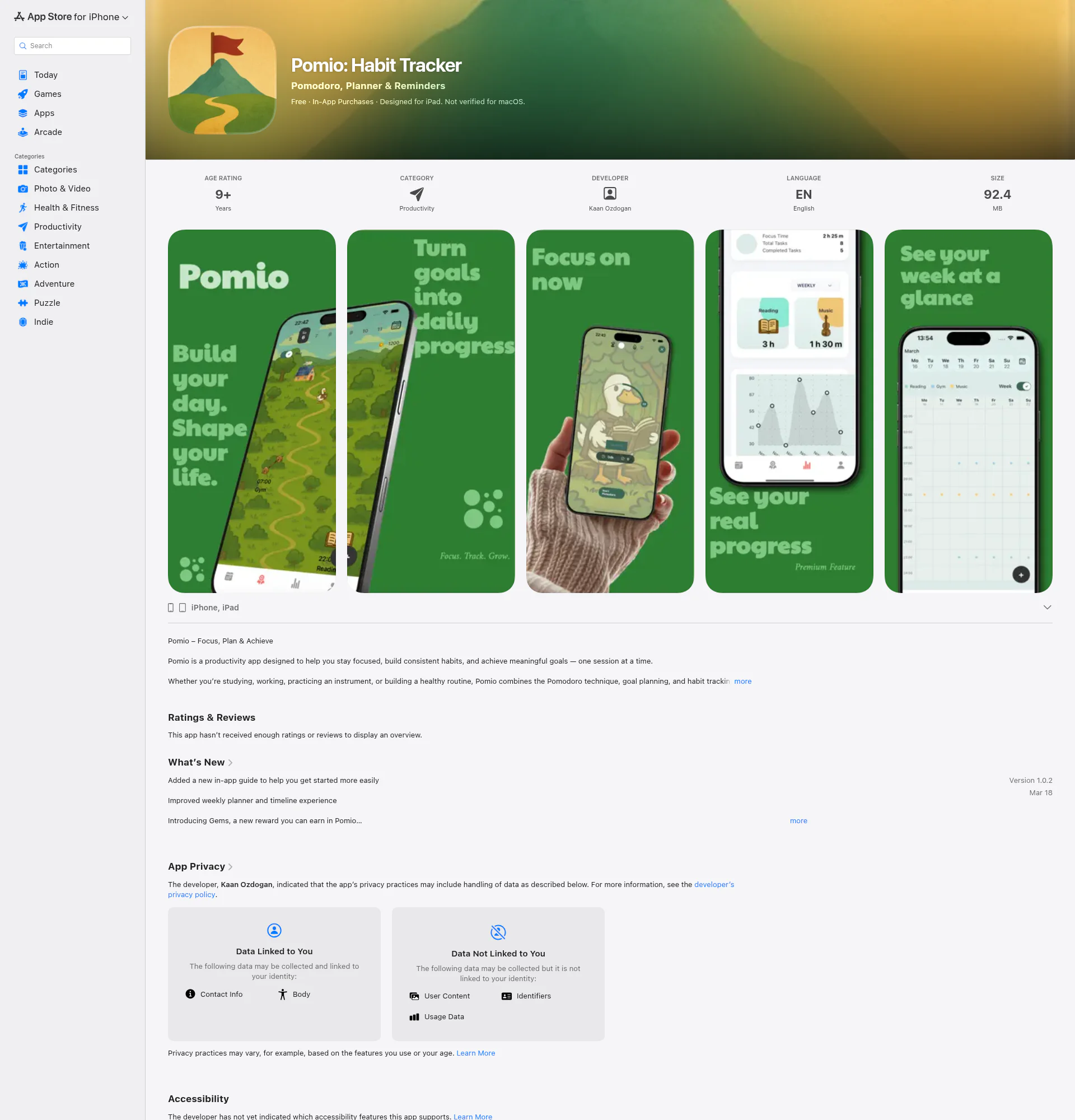 pomio-app landing page