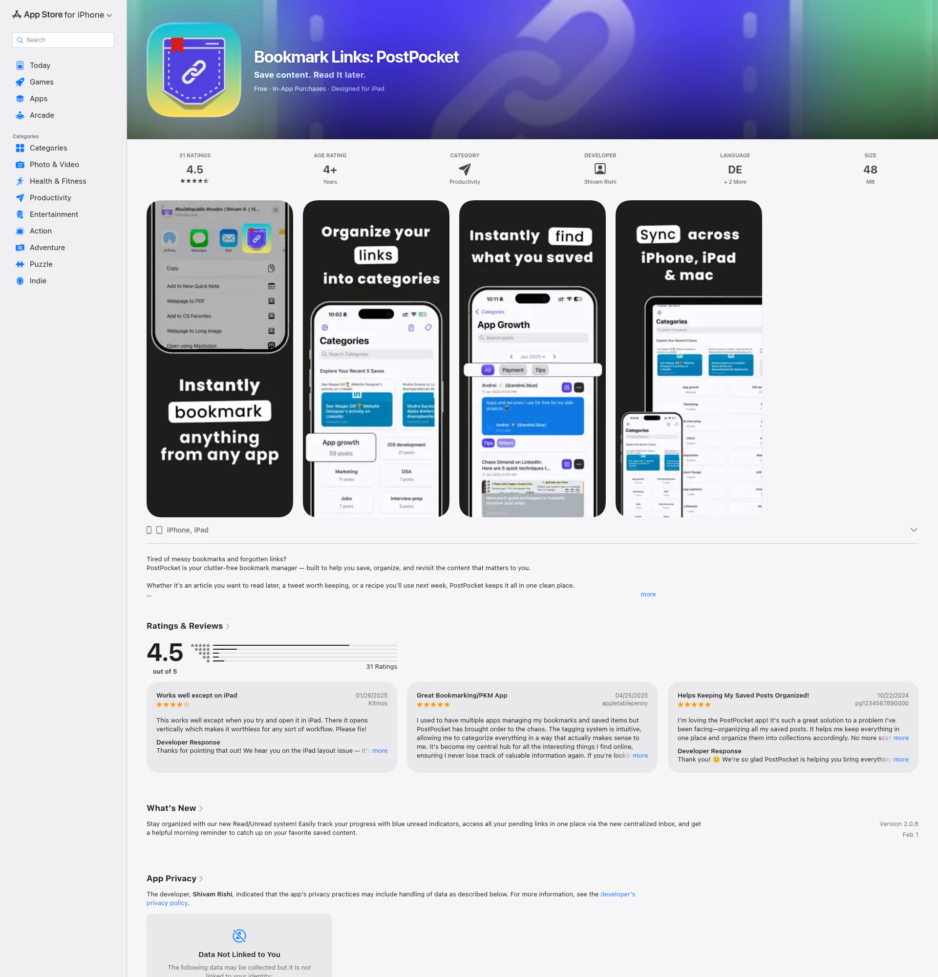PostPocket landing page