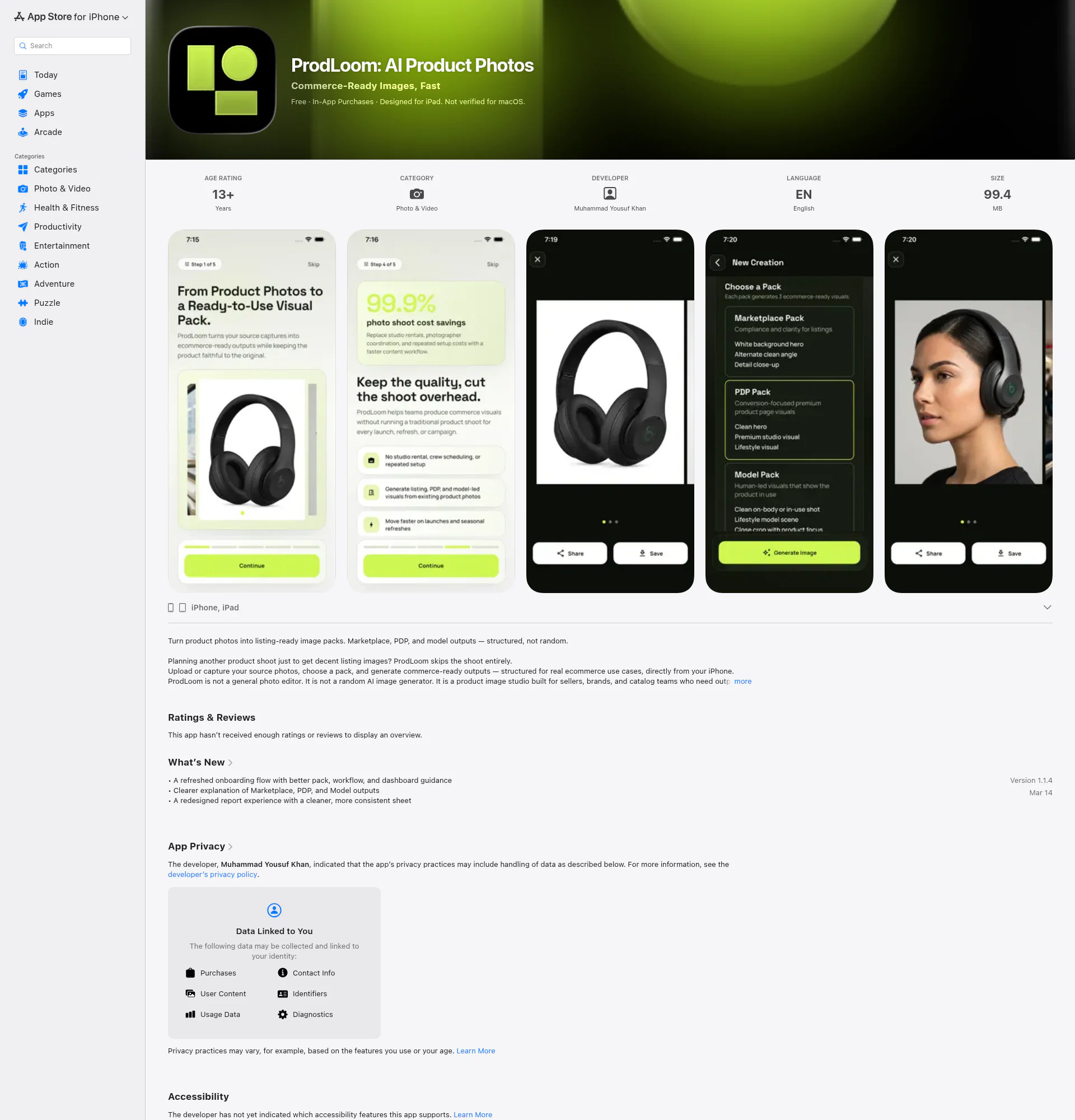 ProdLoom landing page