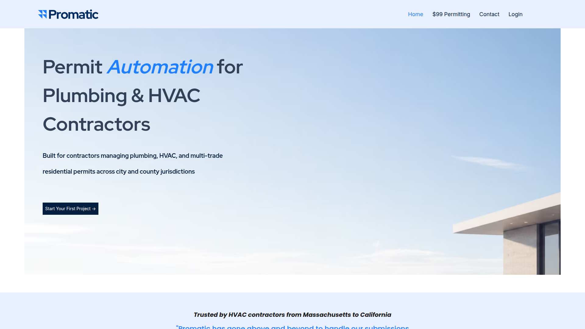 Landing page screenshot for getpromatic.com, 1920 by 1080 pixels