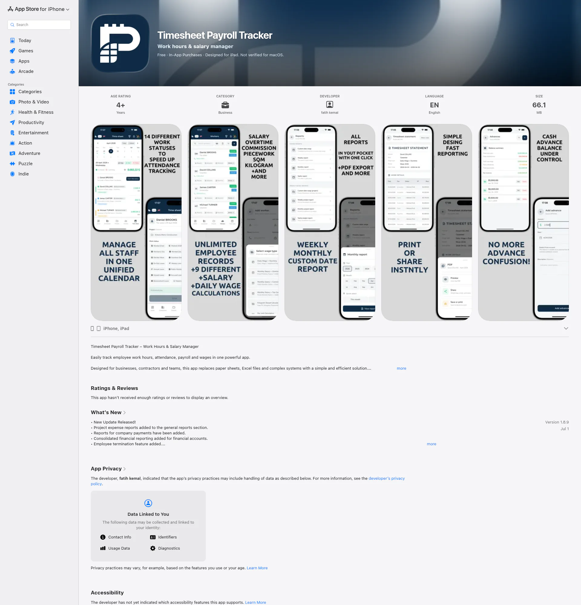 Puantaj Defteri landing page
