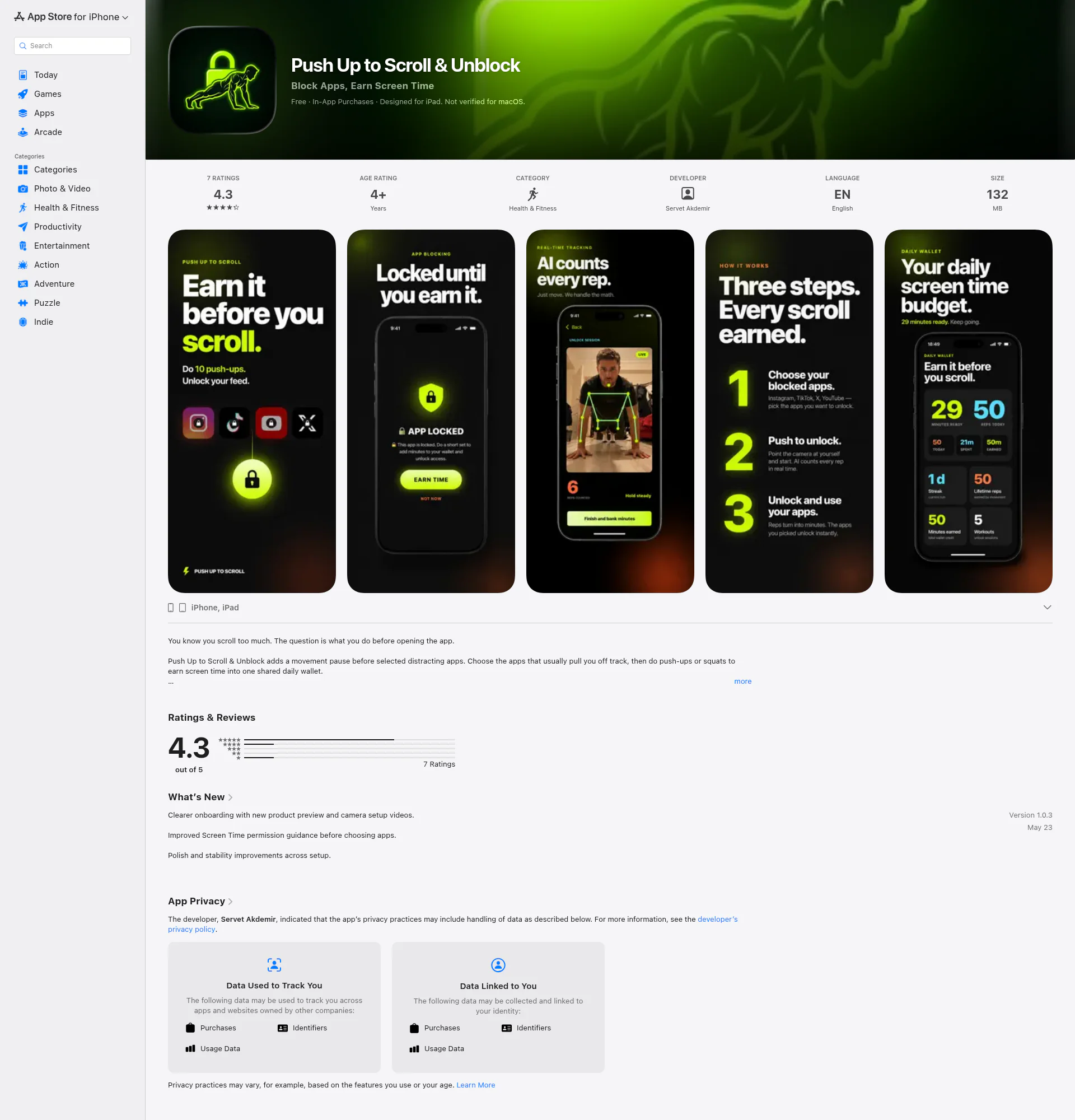 Push Up to Scroll & Unblock landing page
