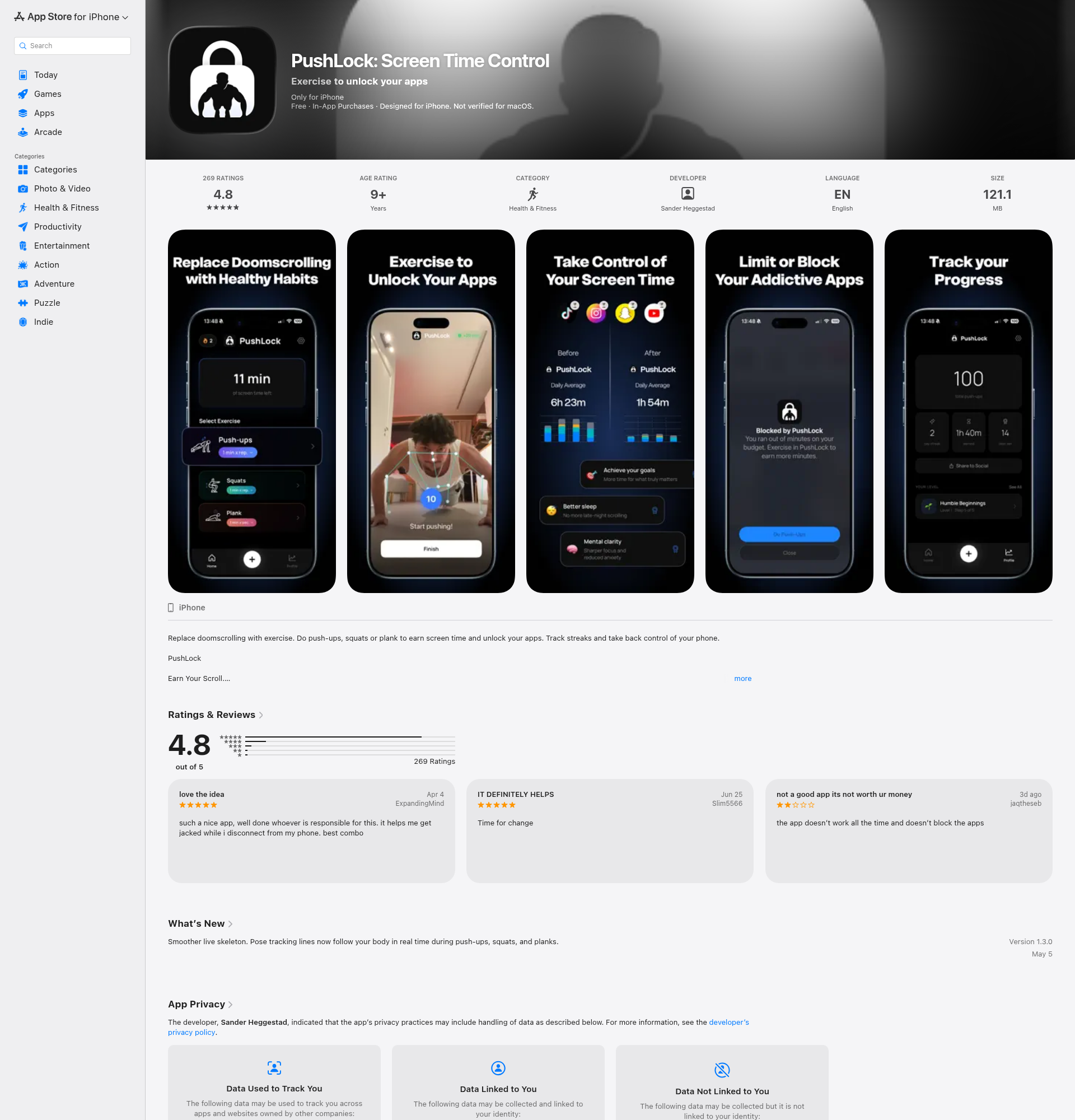 Landing page screenshot for apps.apple.com, 1920 by 2000 pixels
