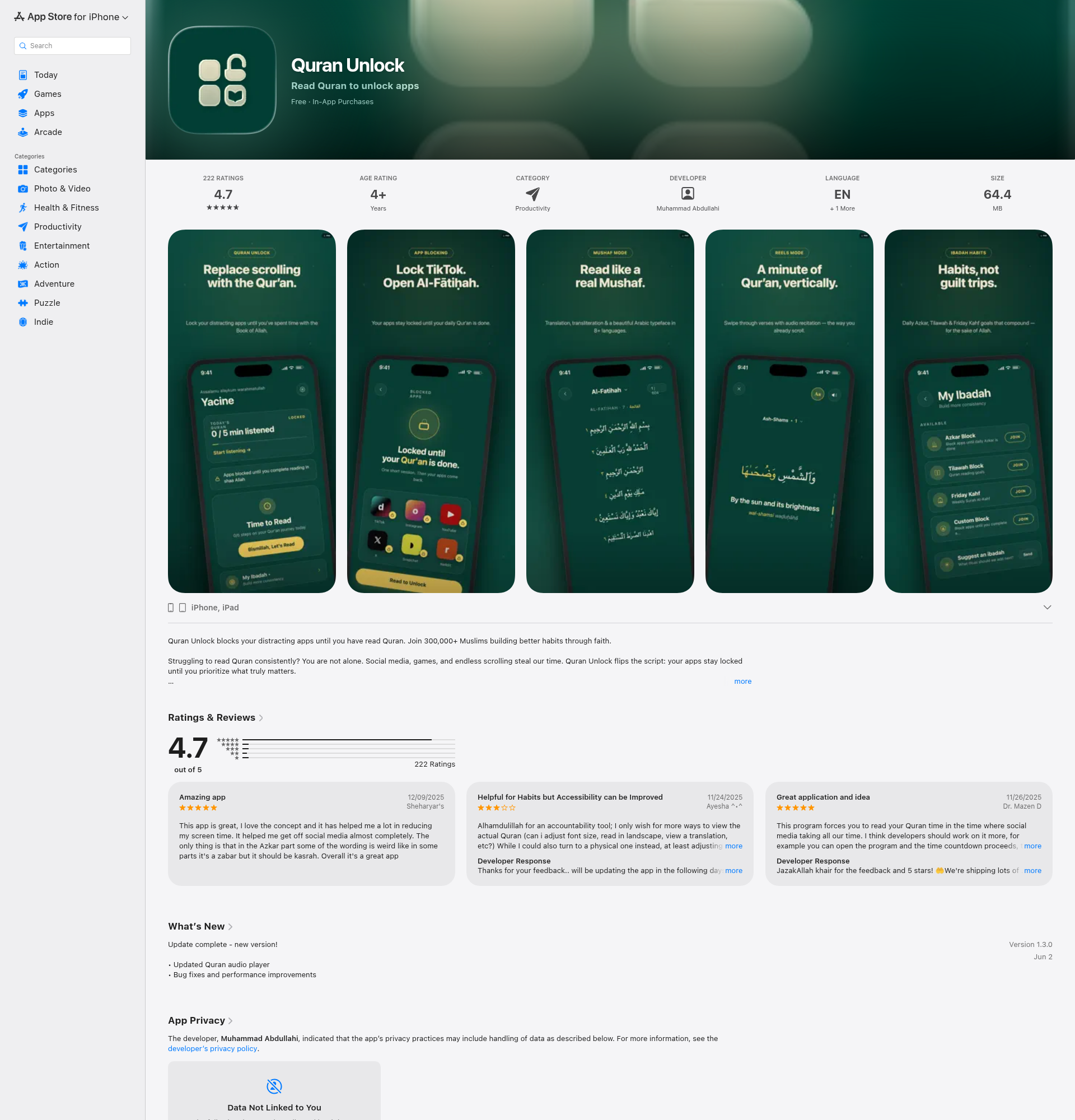 Landing page screenshot for apps.apple.com, 1920 by 2000 pixels
