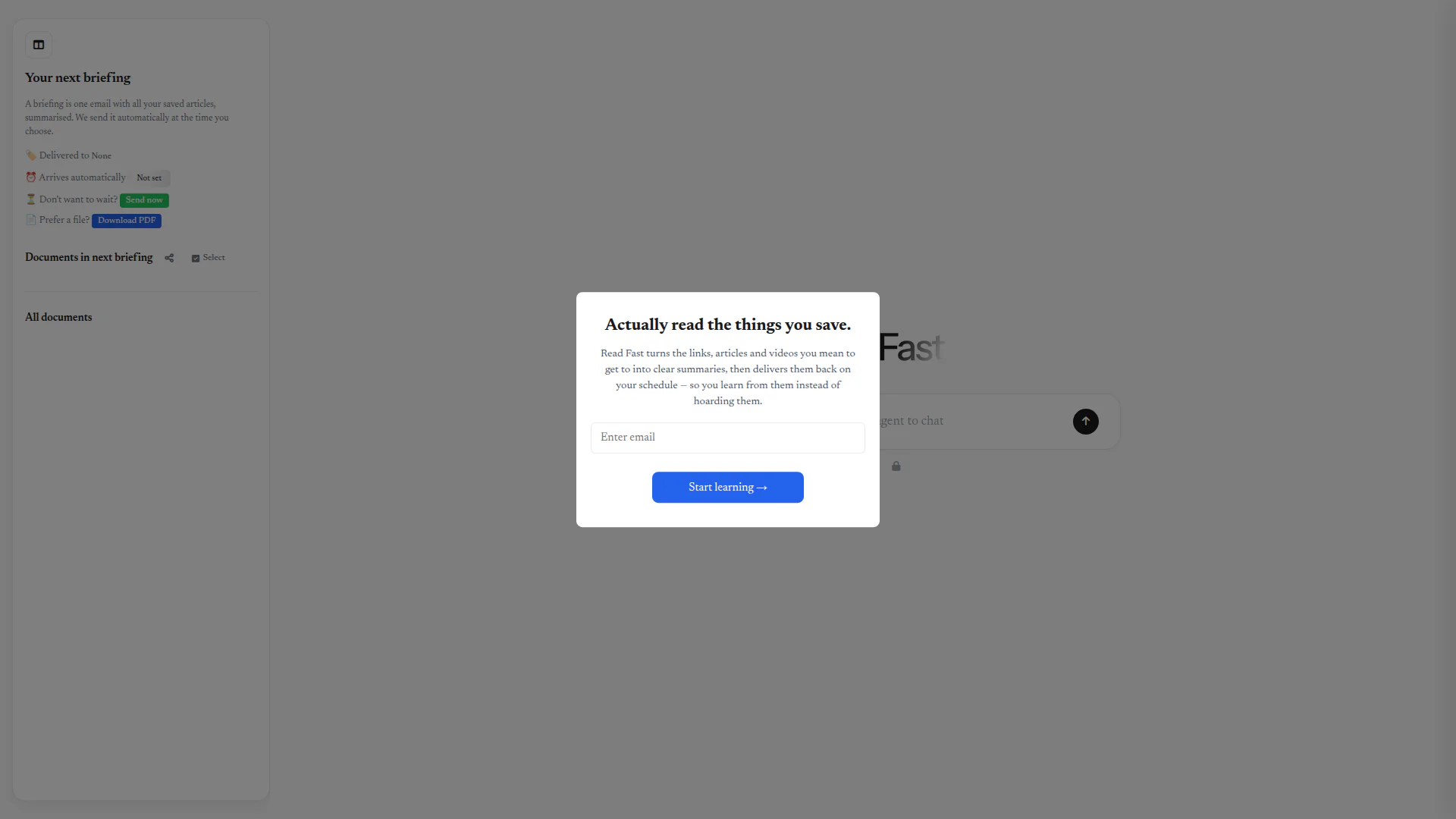 Read Fast landing page