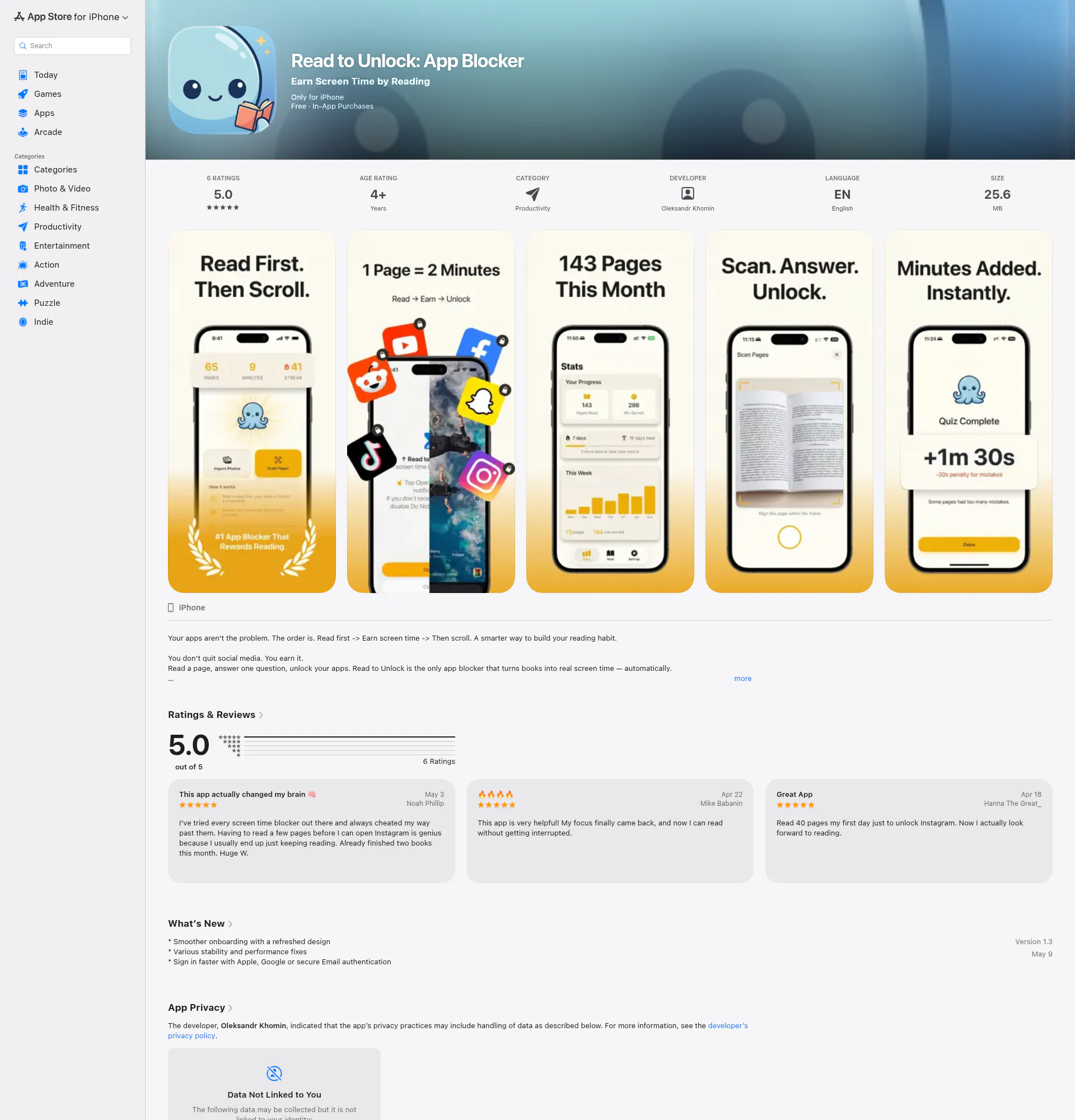 Read to Unlock: App Blocker landing page