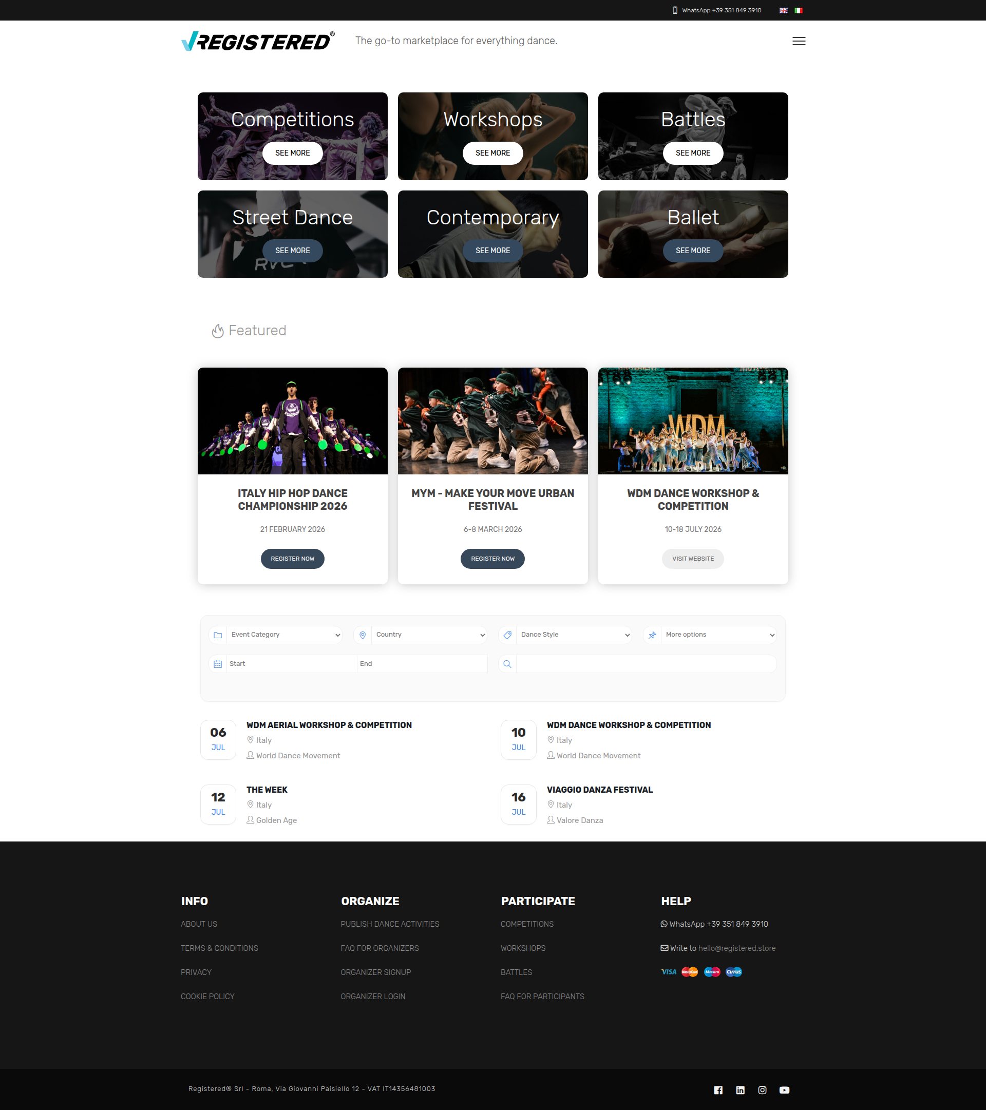 Landing page screenshot for registered.store, 1920 by 2162 pixels