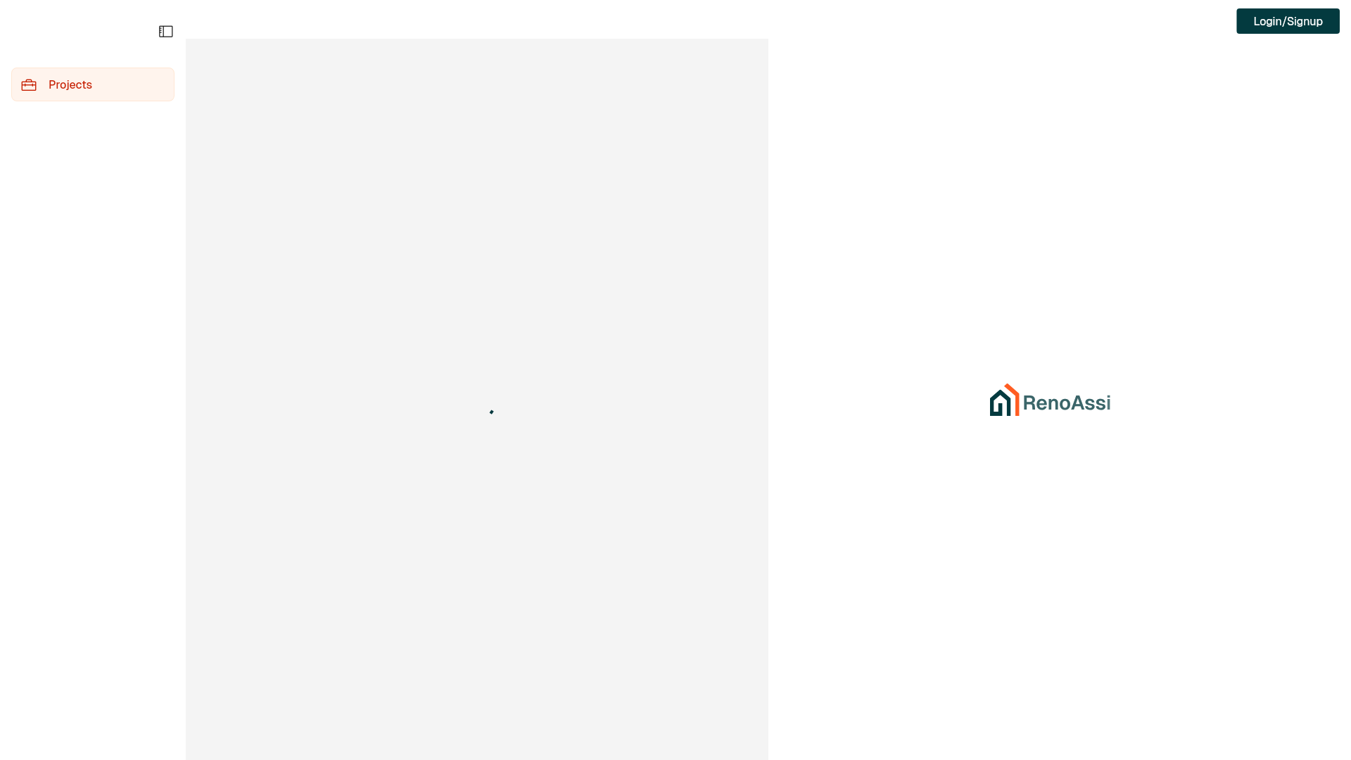Landing page screenshot for app.renoassist.io, 1920 by 1080 pixels