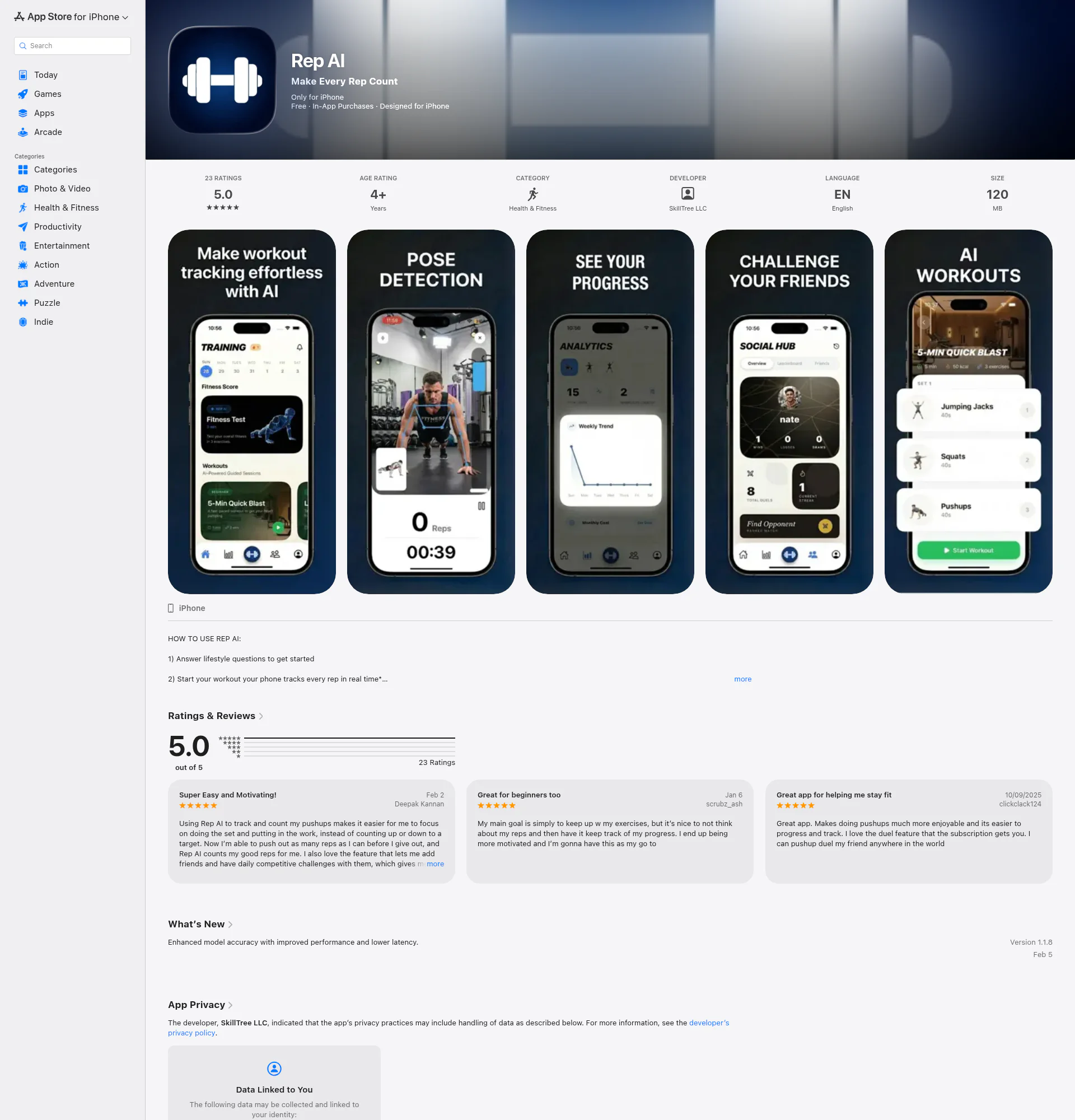 Rep AI landing page