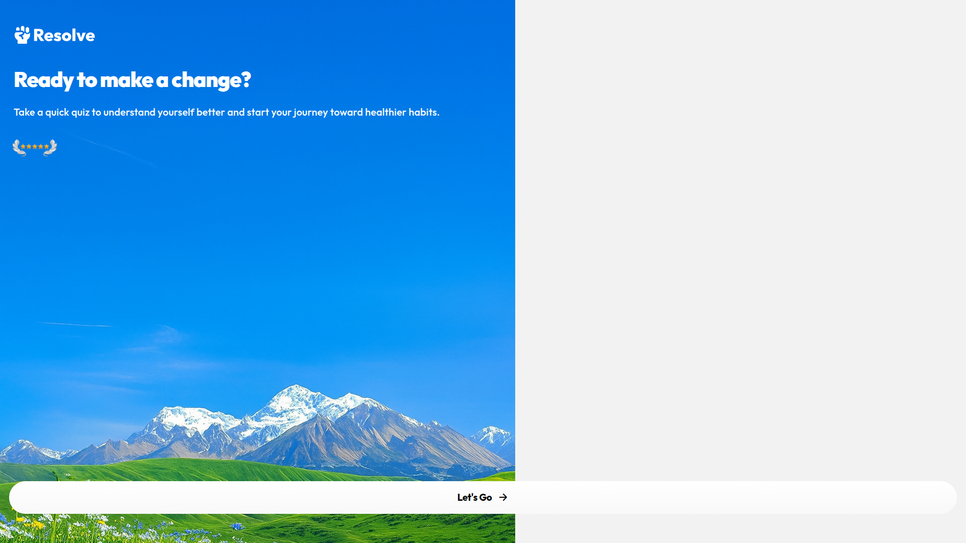 Landing page screenshot for tryresolve.app, 1920 by 1080 pixels