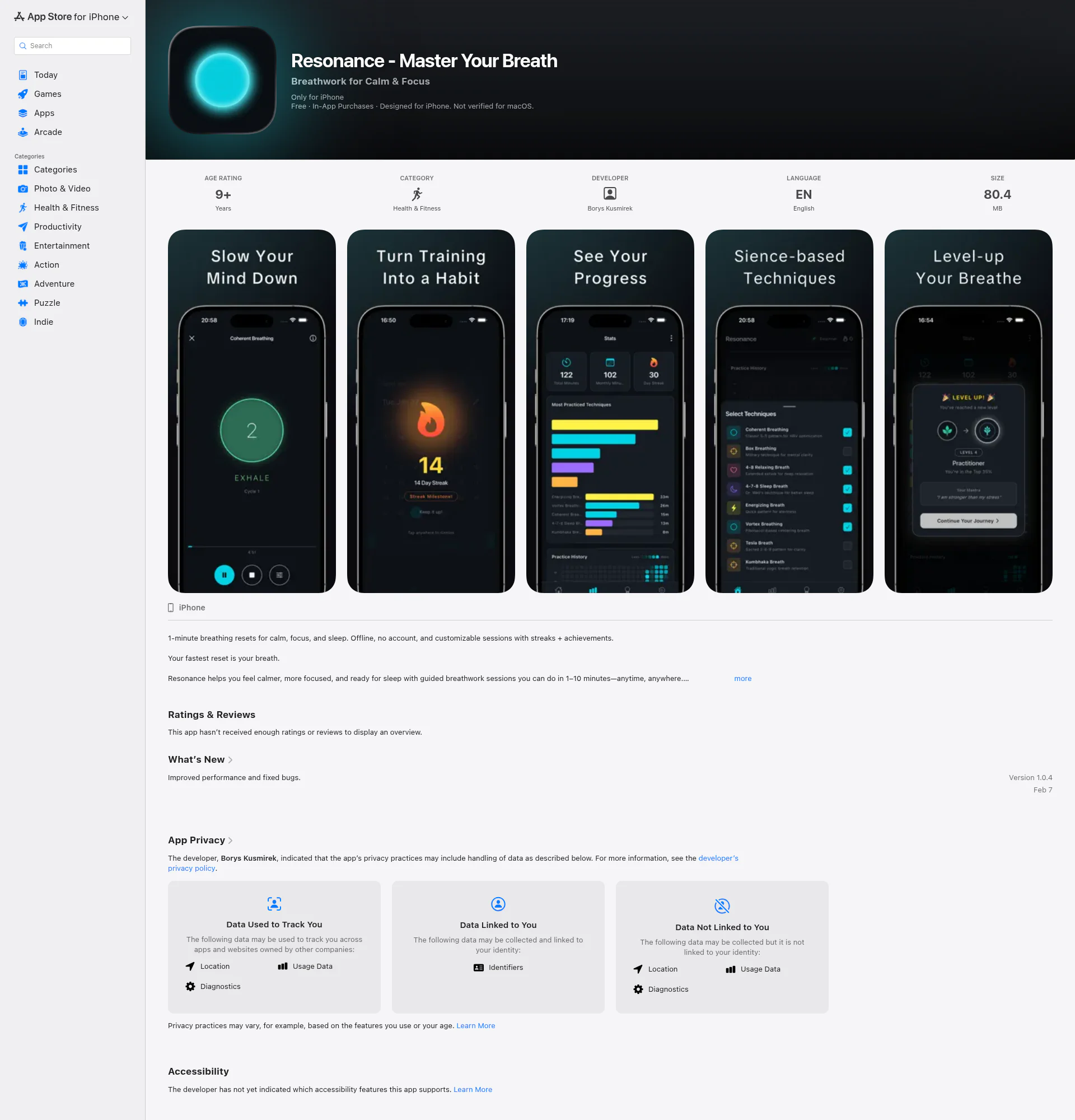 Resonance landing page