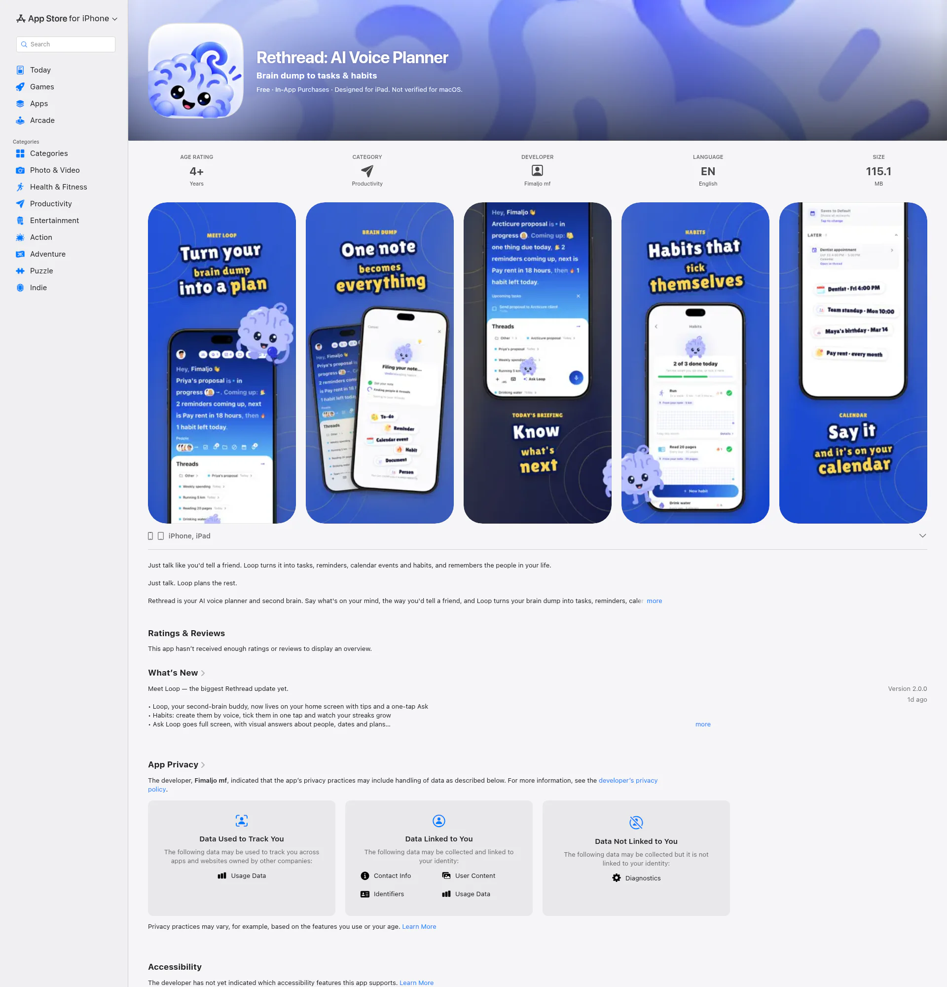 Rethread landing page