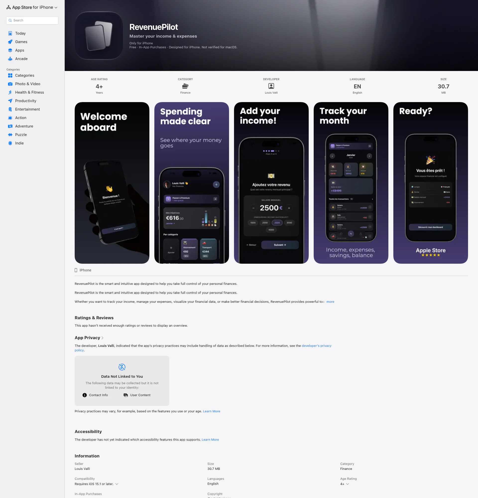 RevenuePilot landing page