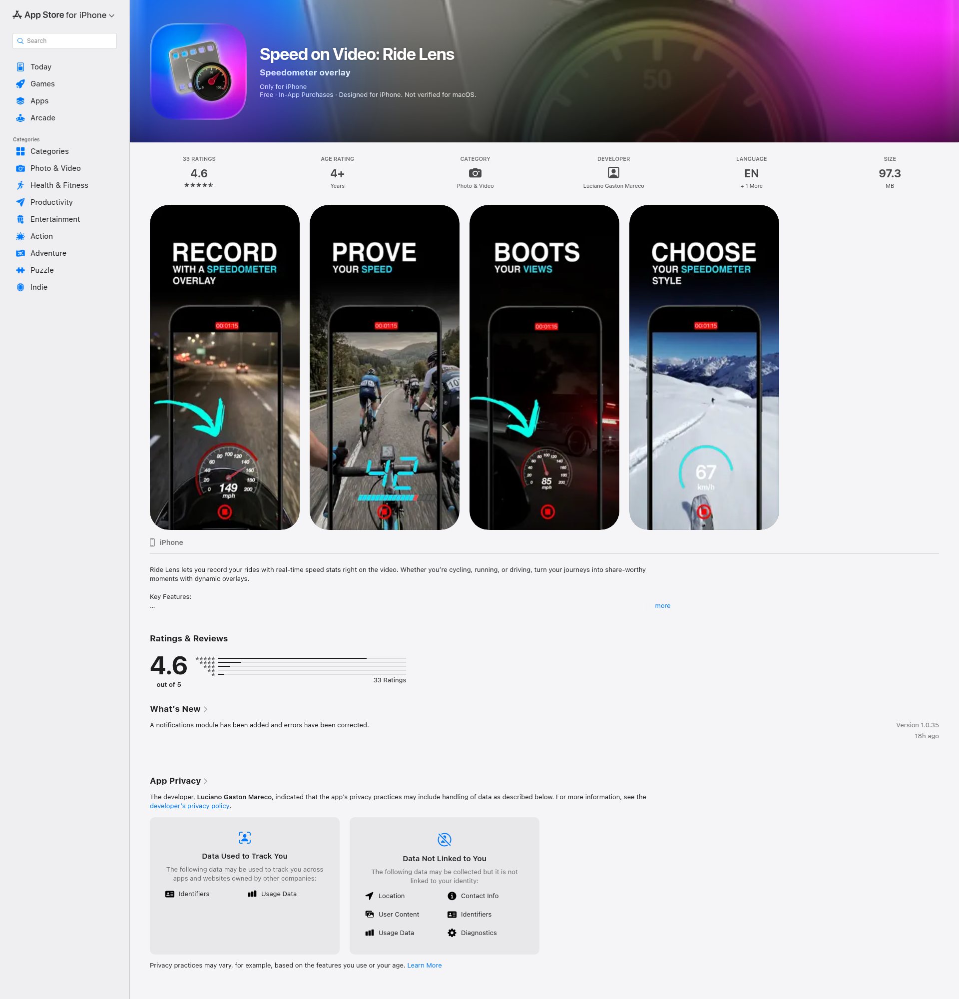 Landing page screenshot for apps.apple.com, 1920 by 2000 pixels