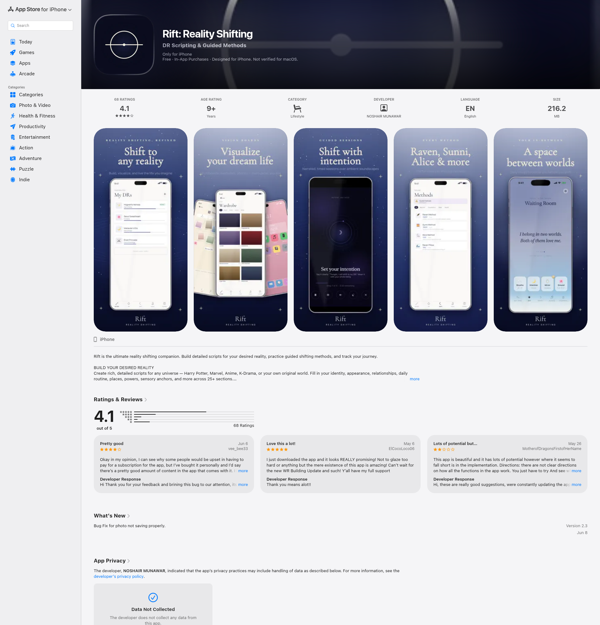 Landing page screenshot for apps.apple.com, 1920 by 2000 pixels
