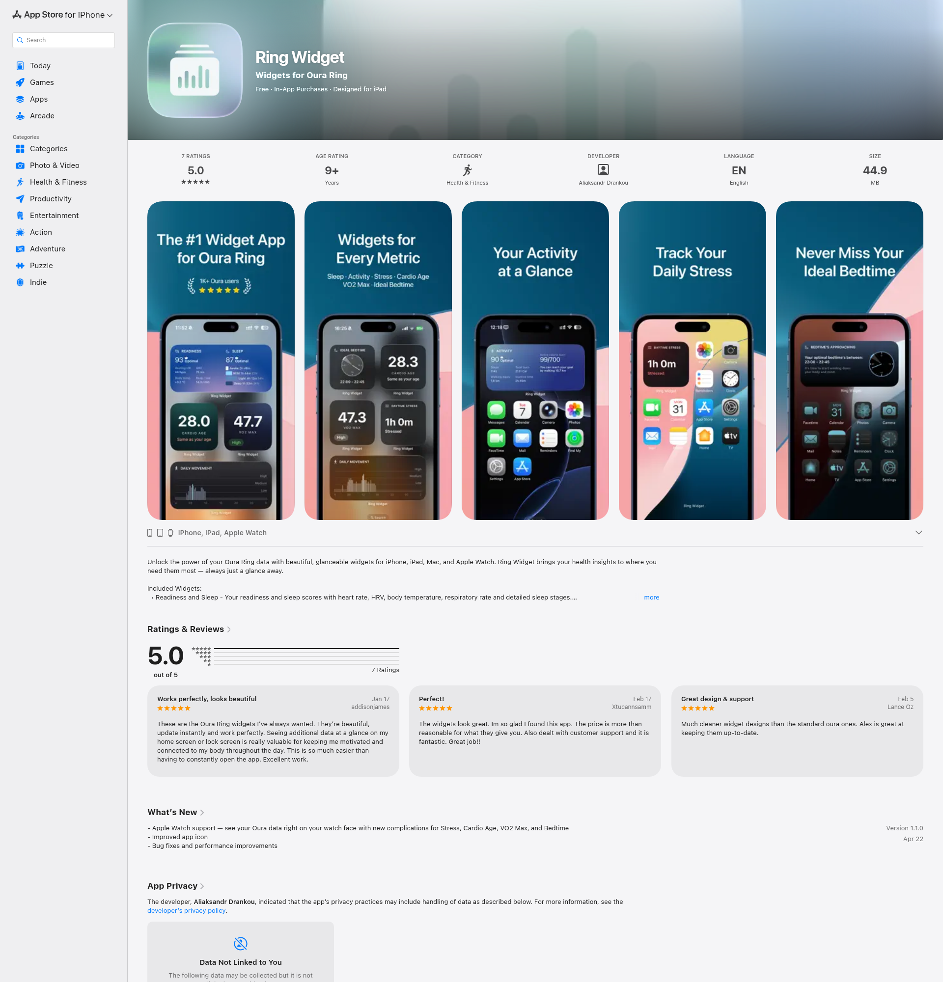 Landing page screenshot for apps.apple.com, 1920 by 2000 pixels