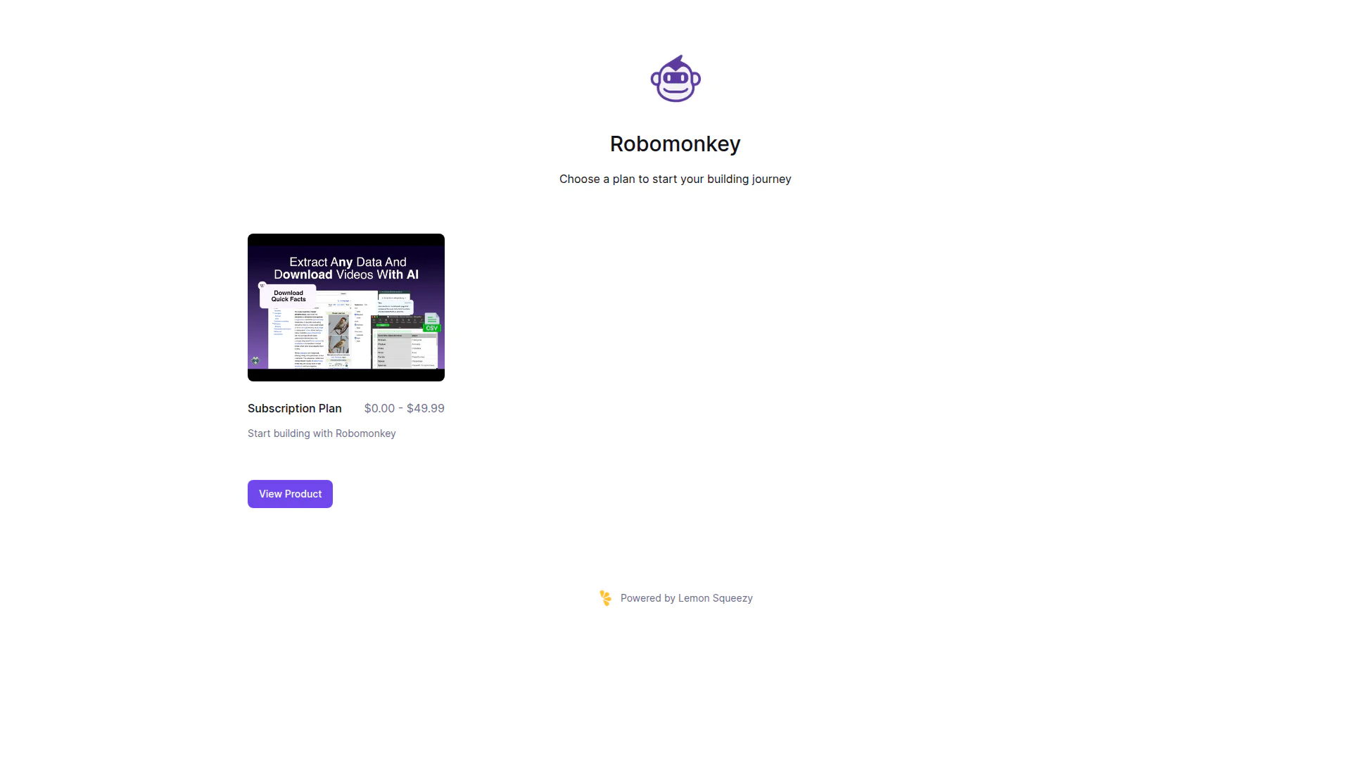 Robomonkey landing page