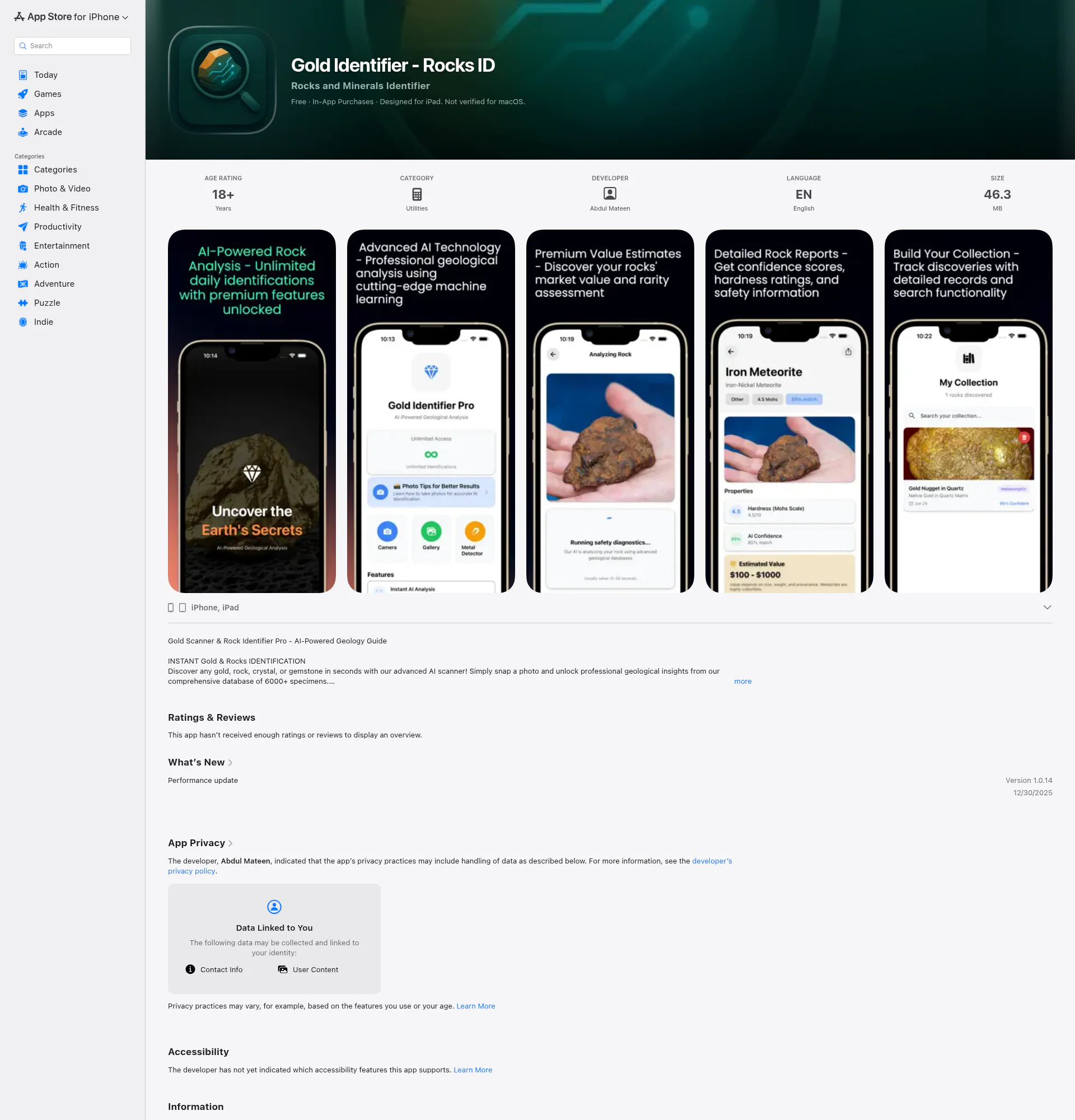 rock-identifier-pro landing page