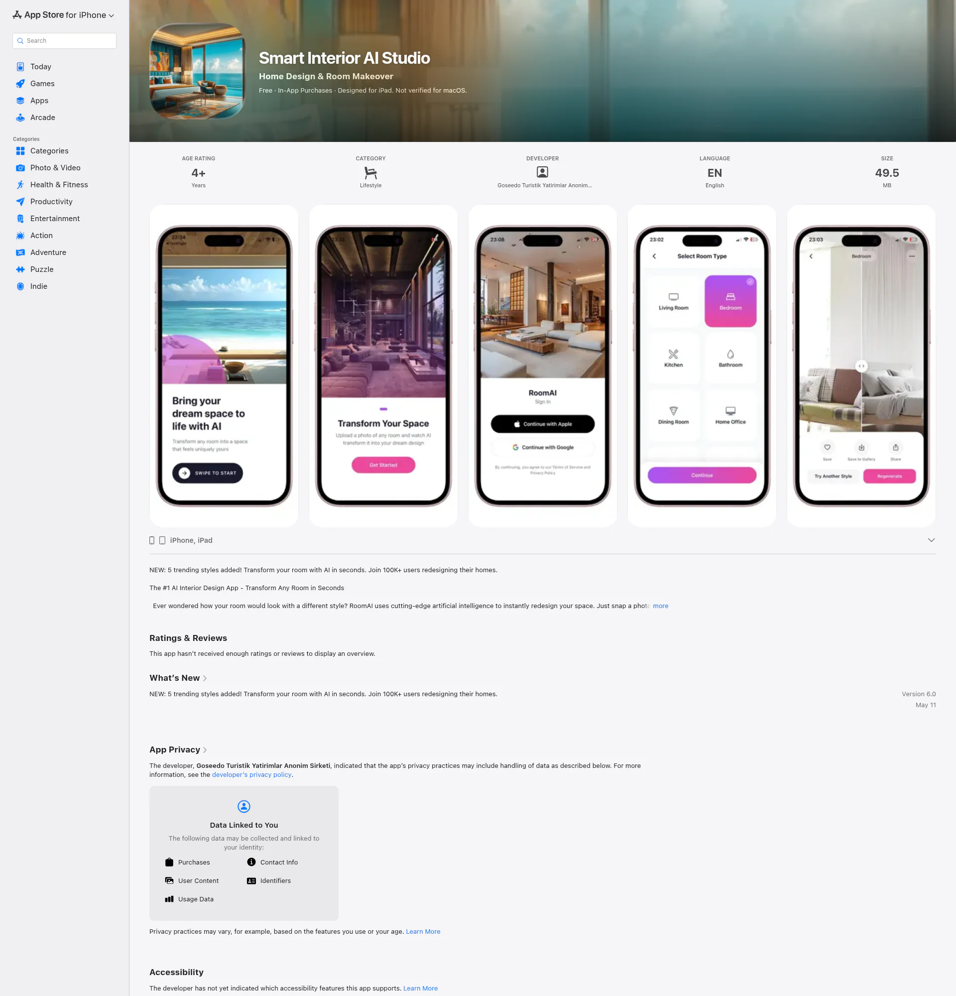 RoomAI - Interior Design landing page