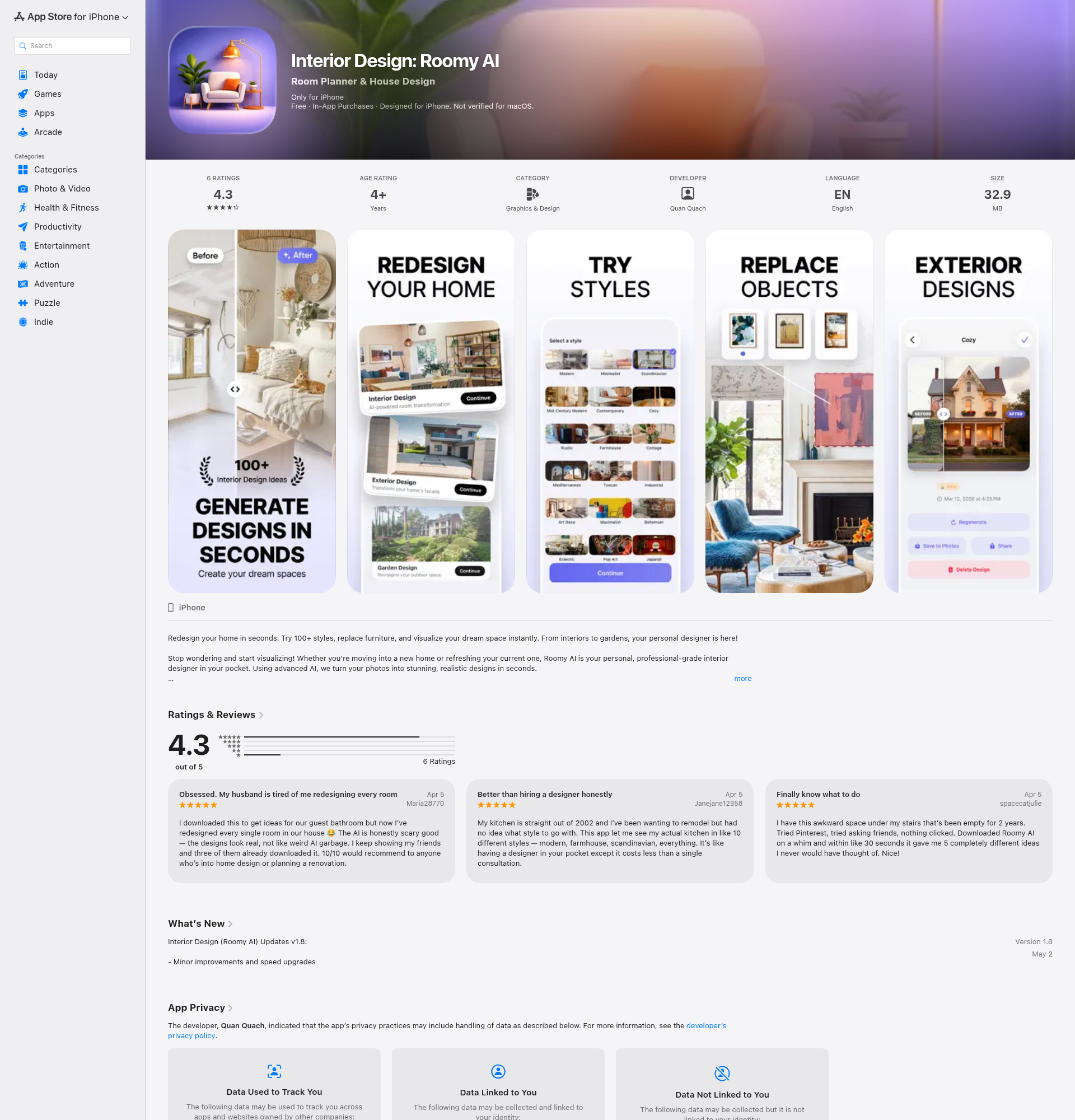 Landing page screenshot for apps.apple.com, 1920 by 2000 pixels