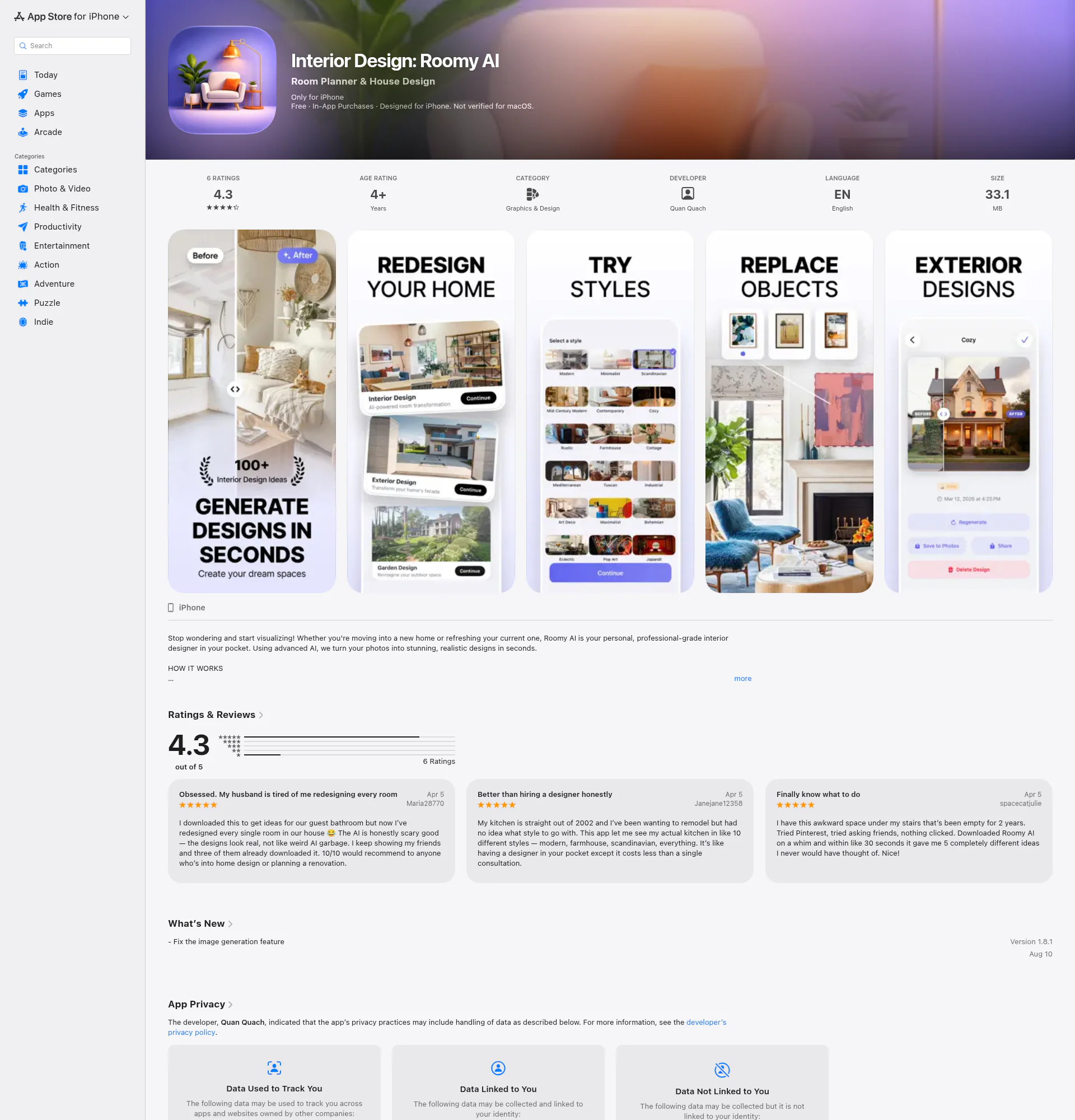 Roomy AI landing page
