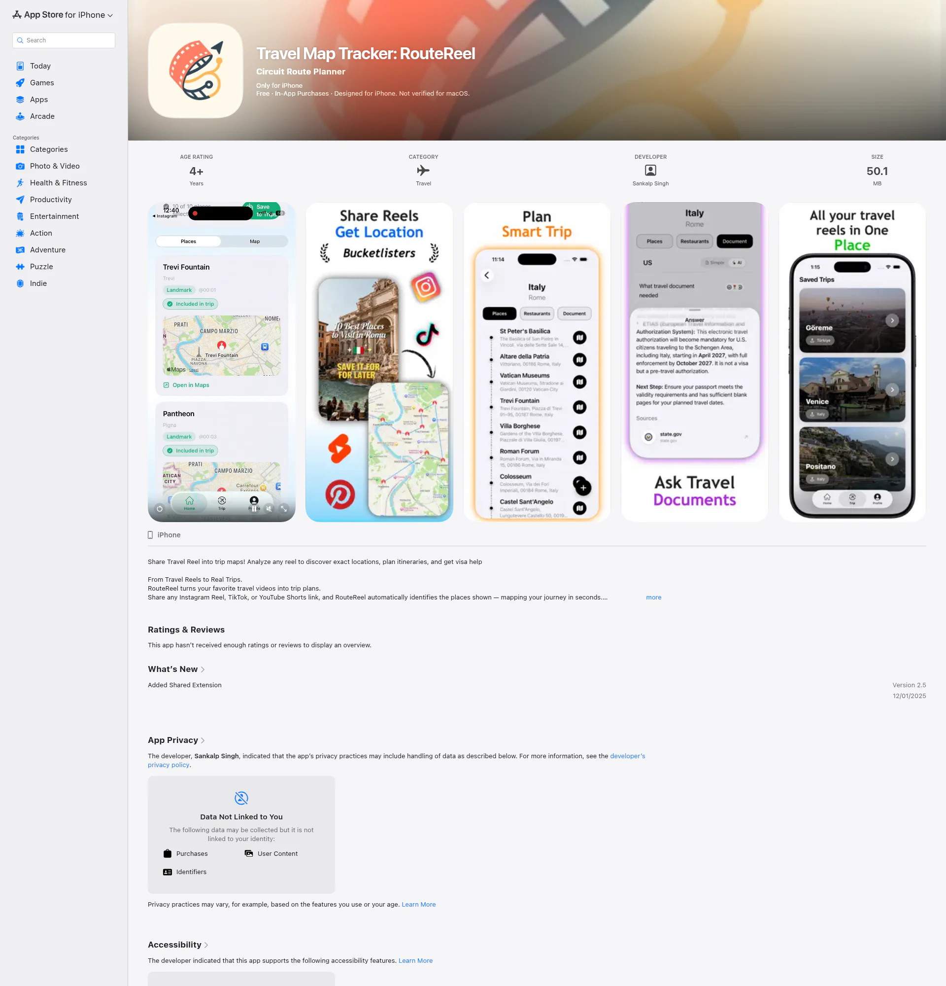 RouteReel landing page