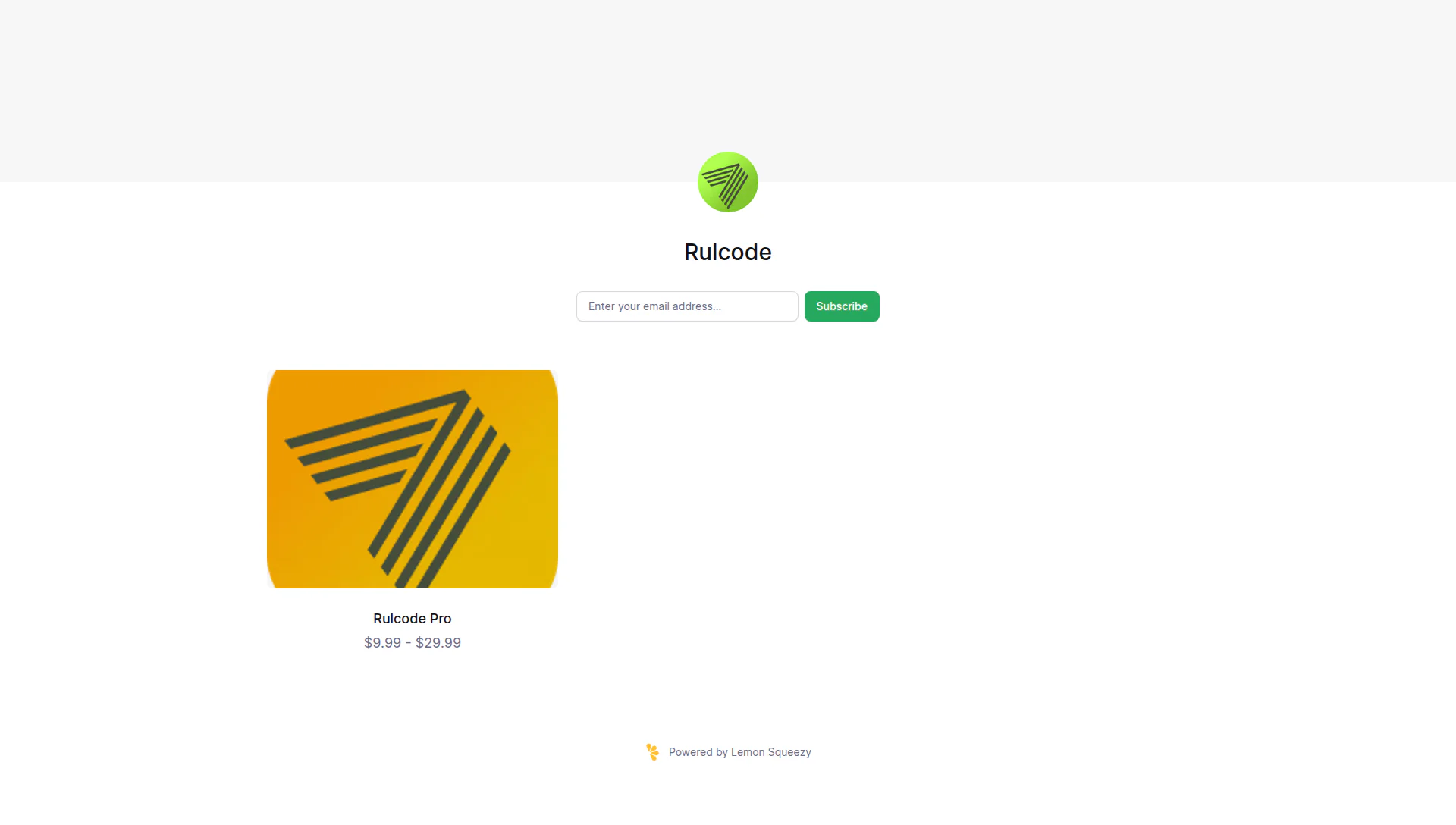Rulcode landing page