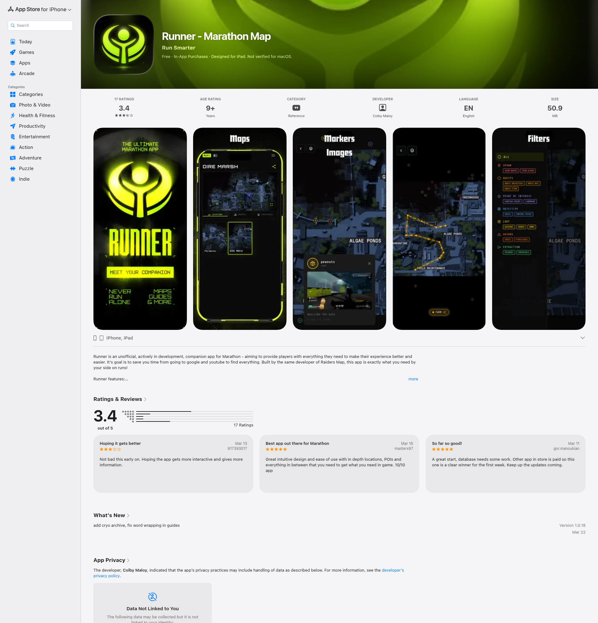 Landing page screenshot for apps.apple.com, 1920 by 2000 pixels