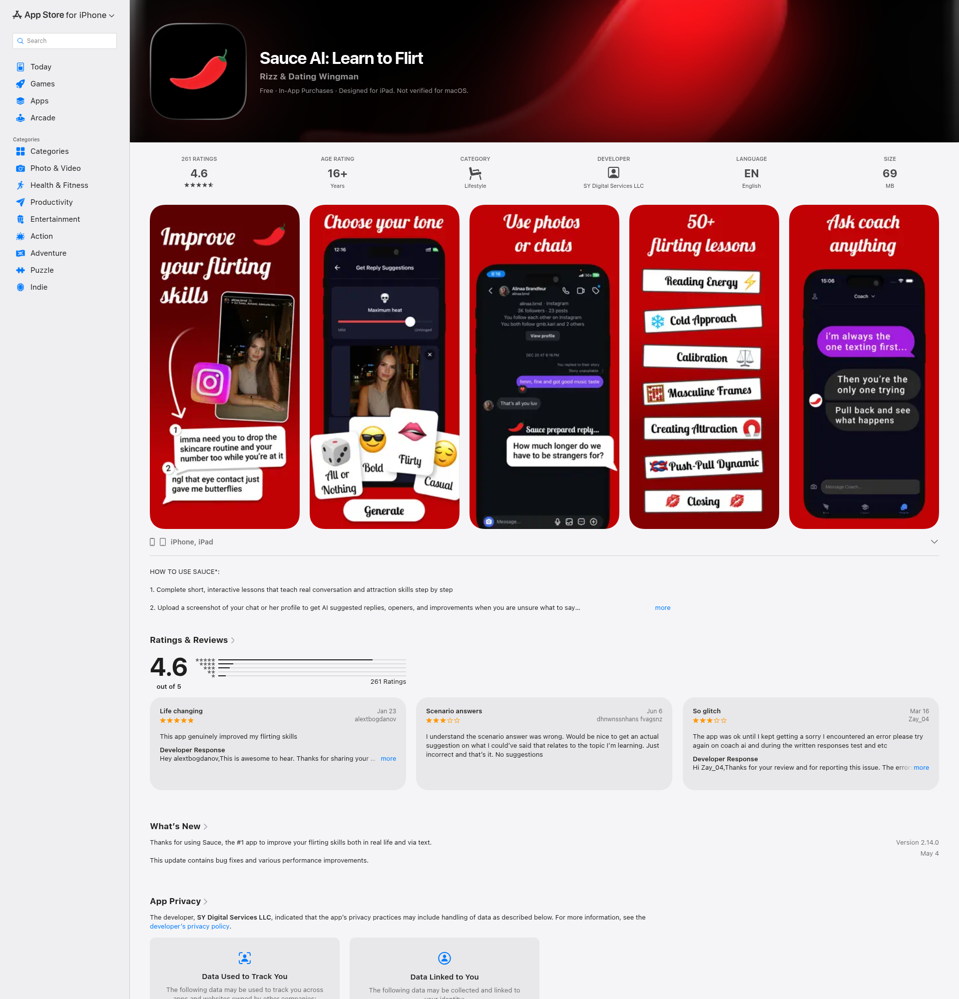Landing page screenshot for apps.apple.com, 1920 by 2000 pixels