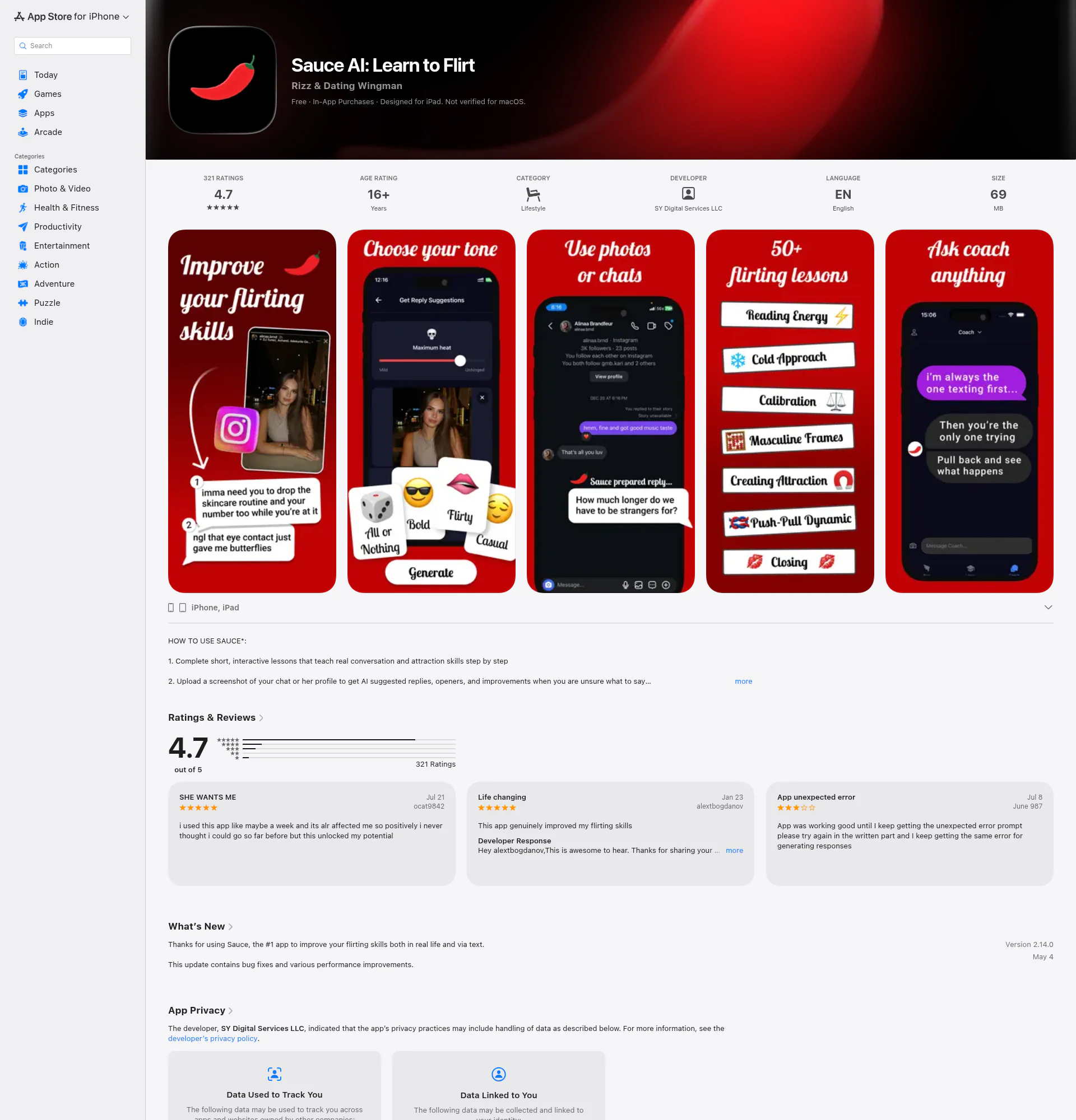 Sauce AI landing page
