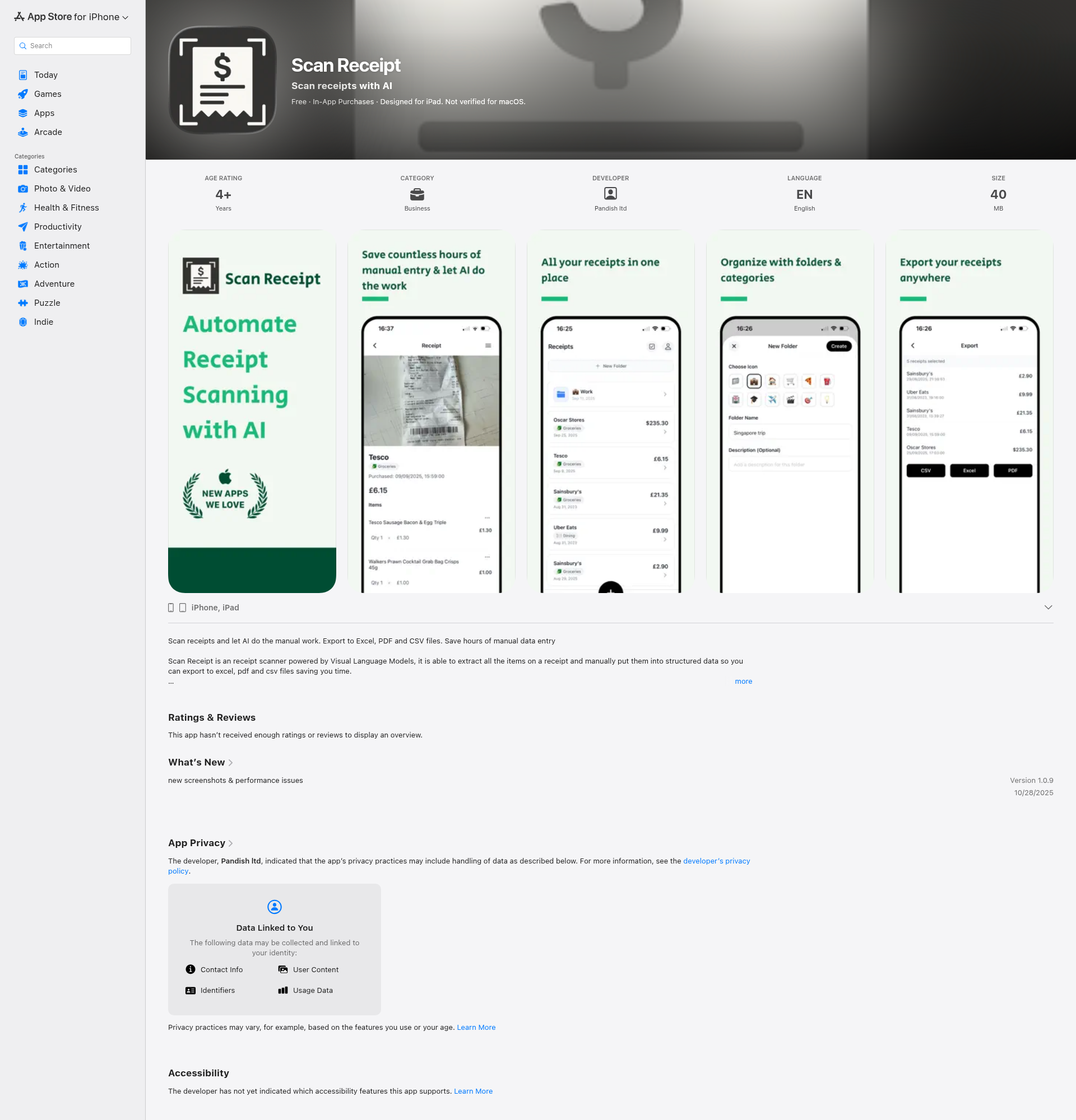 Landing page screenshot for apps.apple.com, 1920 by 2000 pixels