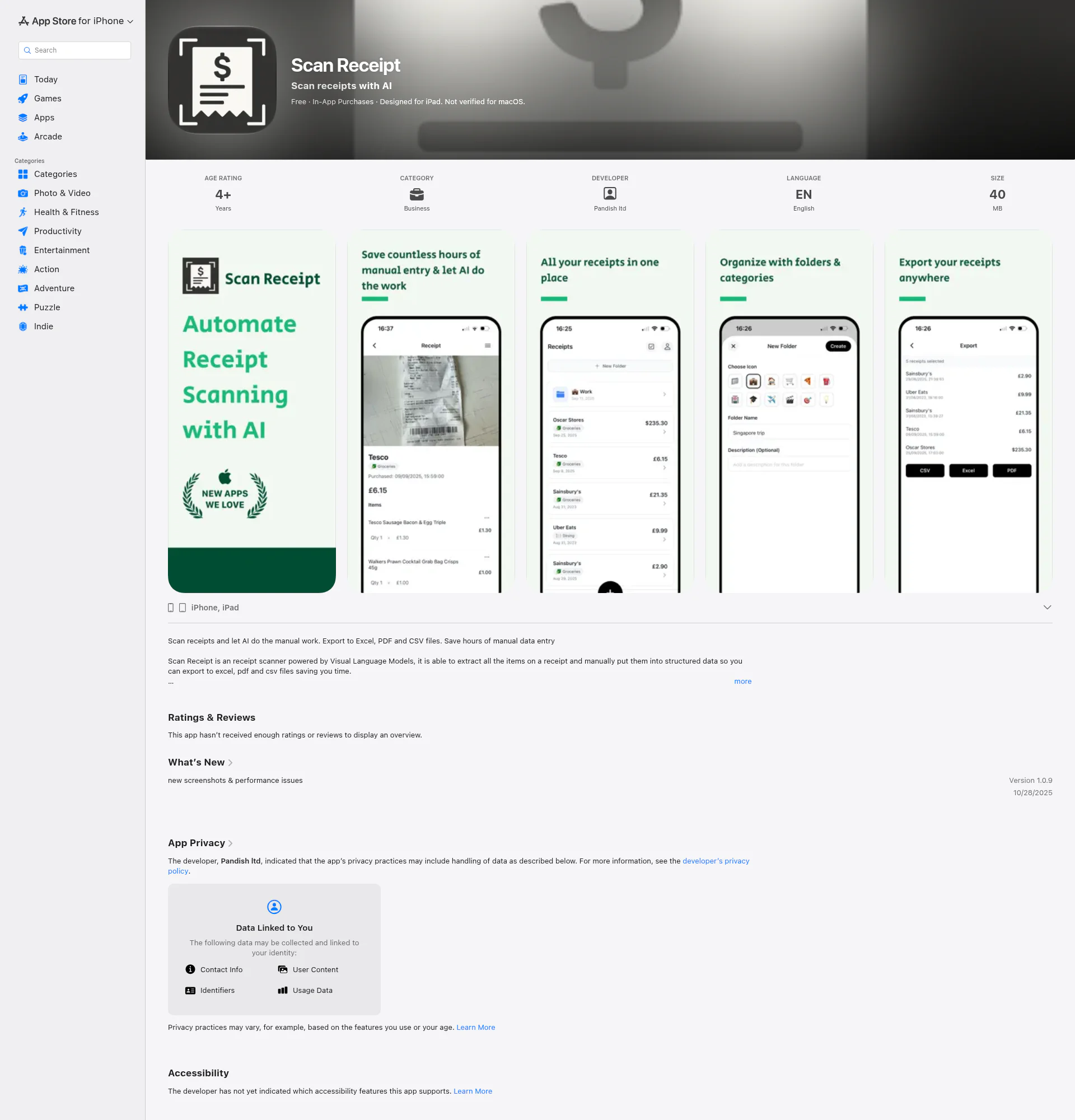 Scan Receipt landing page