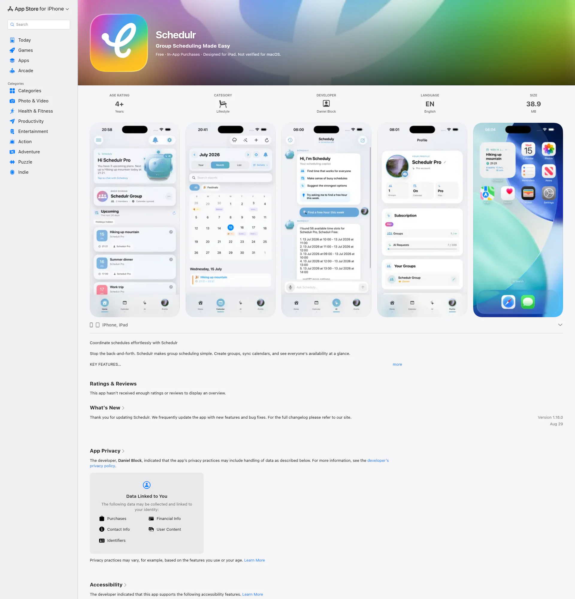 Schedulr landing page