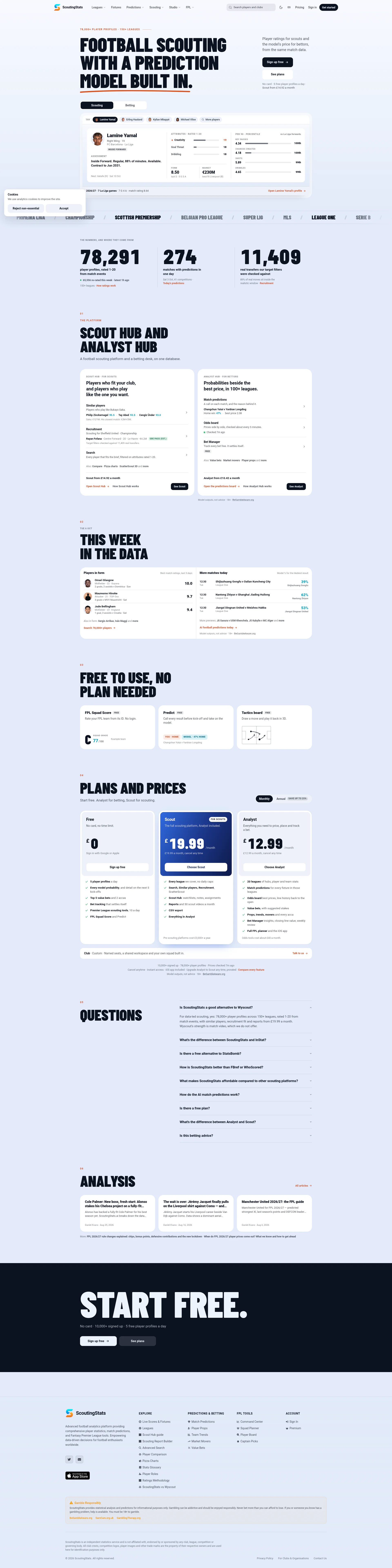 Scouting Stats AI website